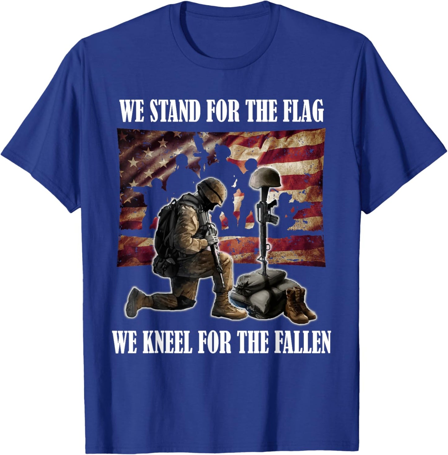 Stand For the Flag We Kneel For The Fallen Military T-Shirt - T-Shirt | Royal