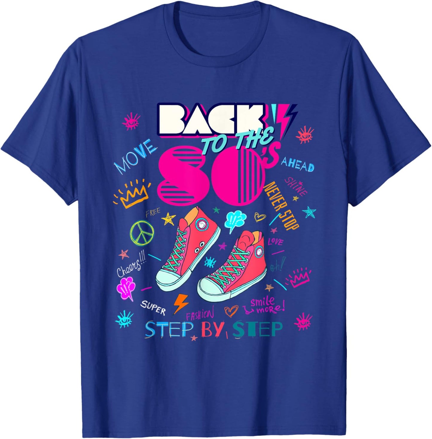 Back To 80's Vintage Retro I Love 80's Graphic Design T-Shirt - T-Shirt | Royal