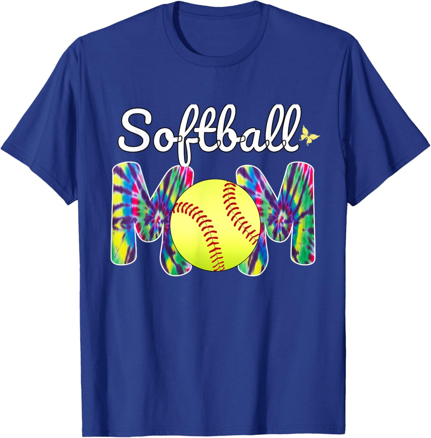 Baseball Mom Love Tie Dye Softball Mom Mothers Day 2024 T-Shirt - T-Shirt | Royal
