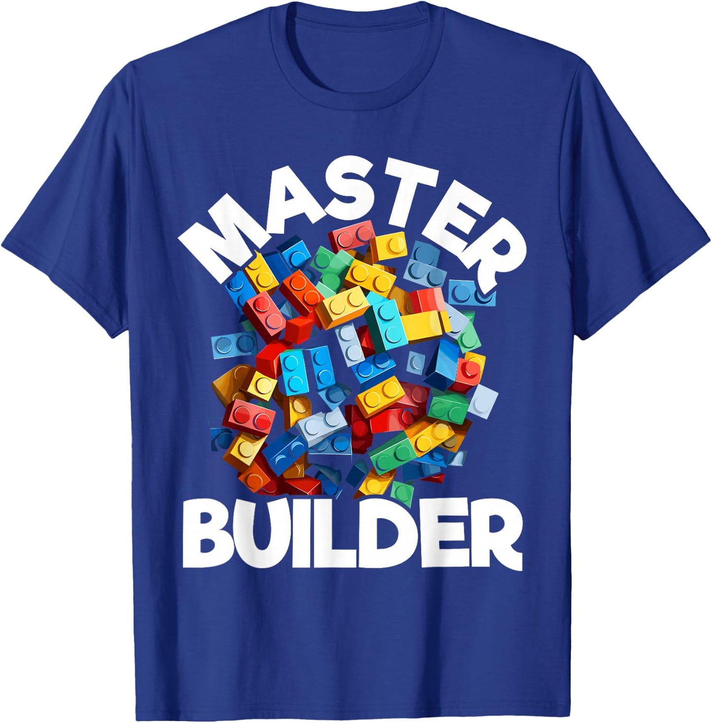Master Builder Bricks Blocks Play Toys T-Shirt - T-Shirt | Royal