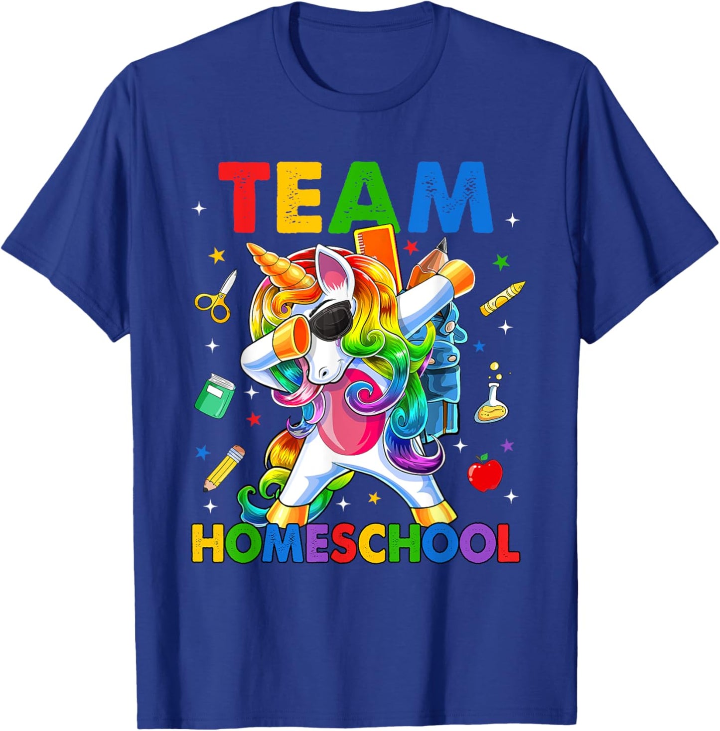 Team Homeschool Squad Dabbing Unicorn Back To School Kids T-Shirt - T-Shirt | Royal