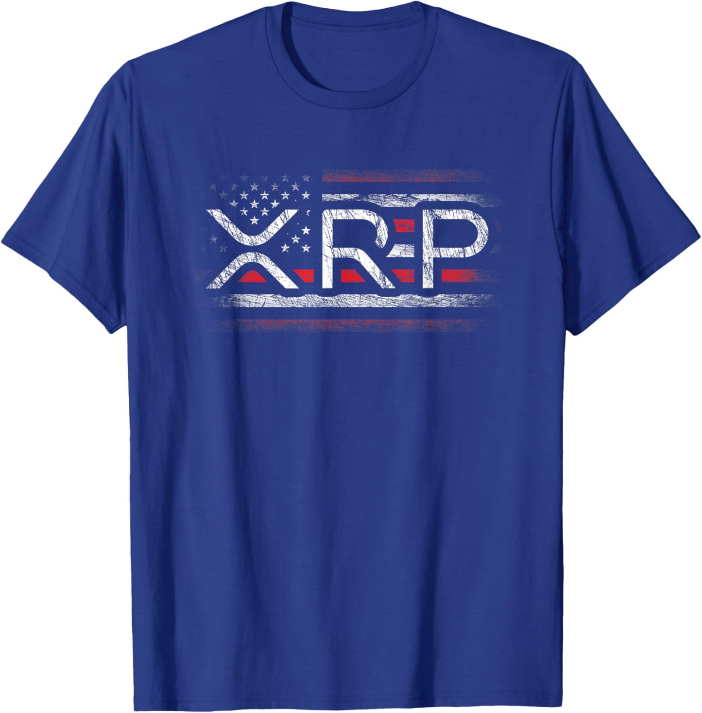 Crypto Currency - XRP Cryptocurrency - American Flag - XRP T-Shirt - T-Shirt | Royal