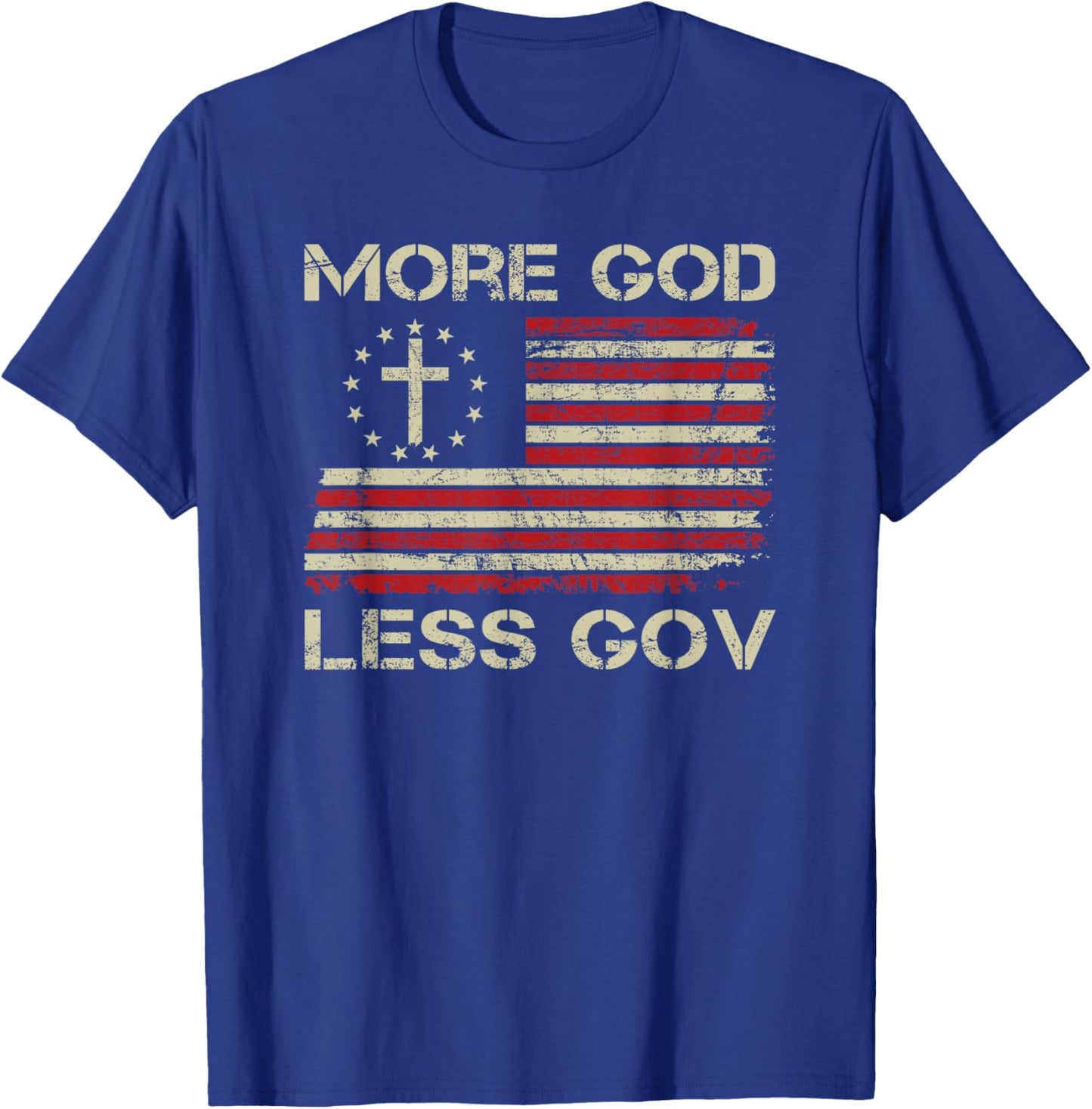 More God Less Gov - Patriotic Christian USA Anti Government T-Shirt - T-Shirt | Royal