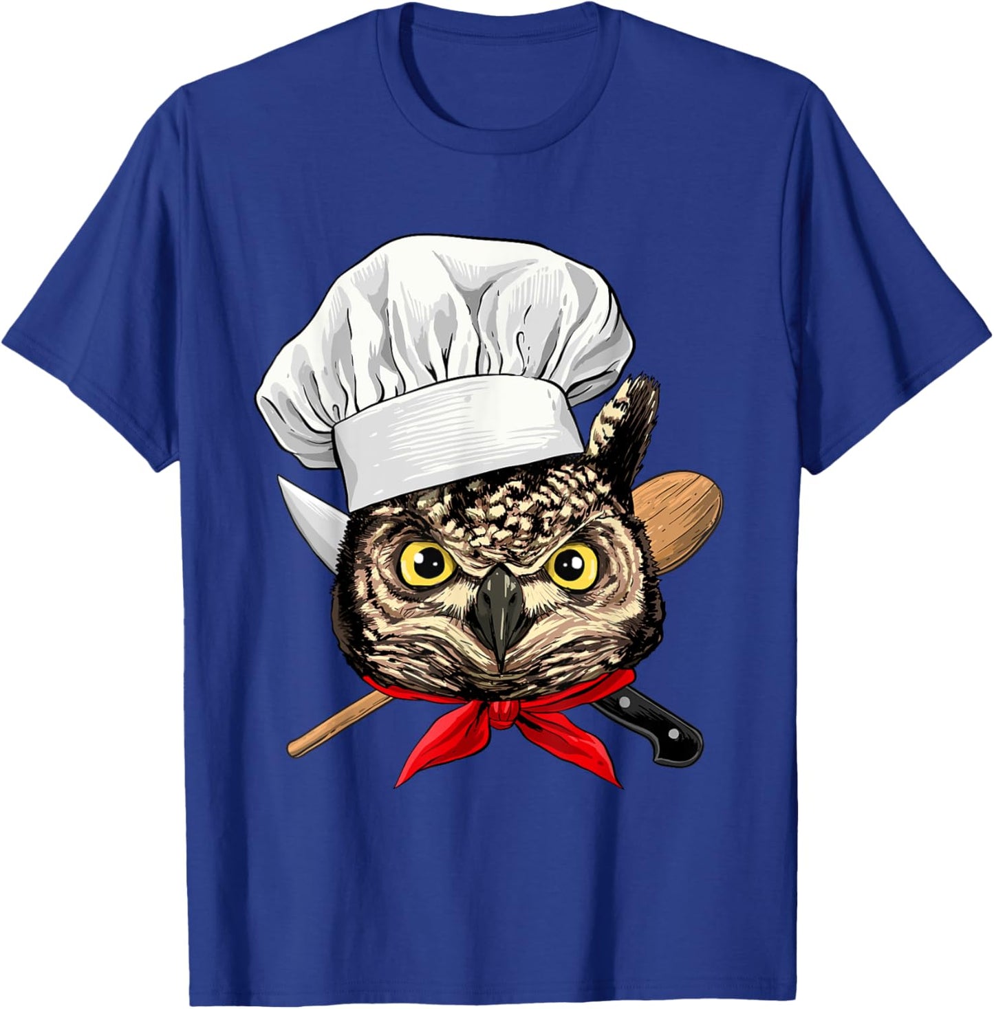 Owl Chef Wildlife Owl Bird, Cooking Lover T-Shirt - T-Shirt | Royal