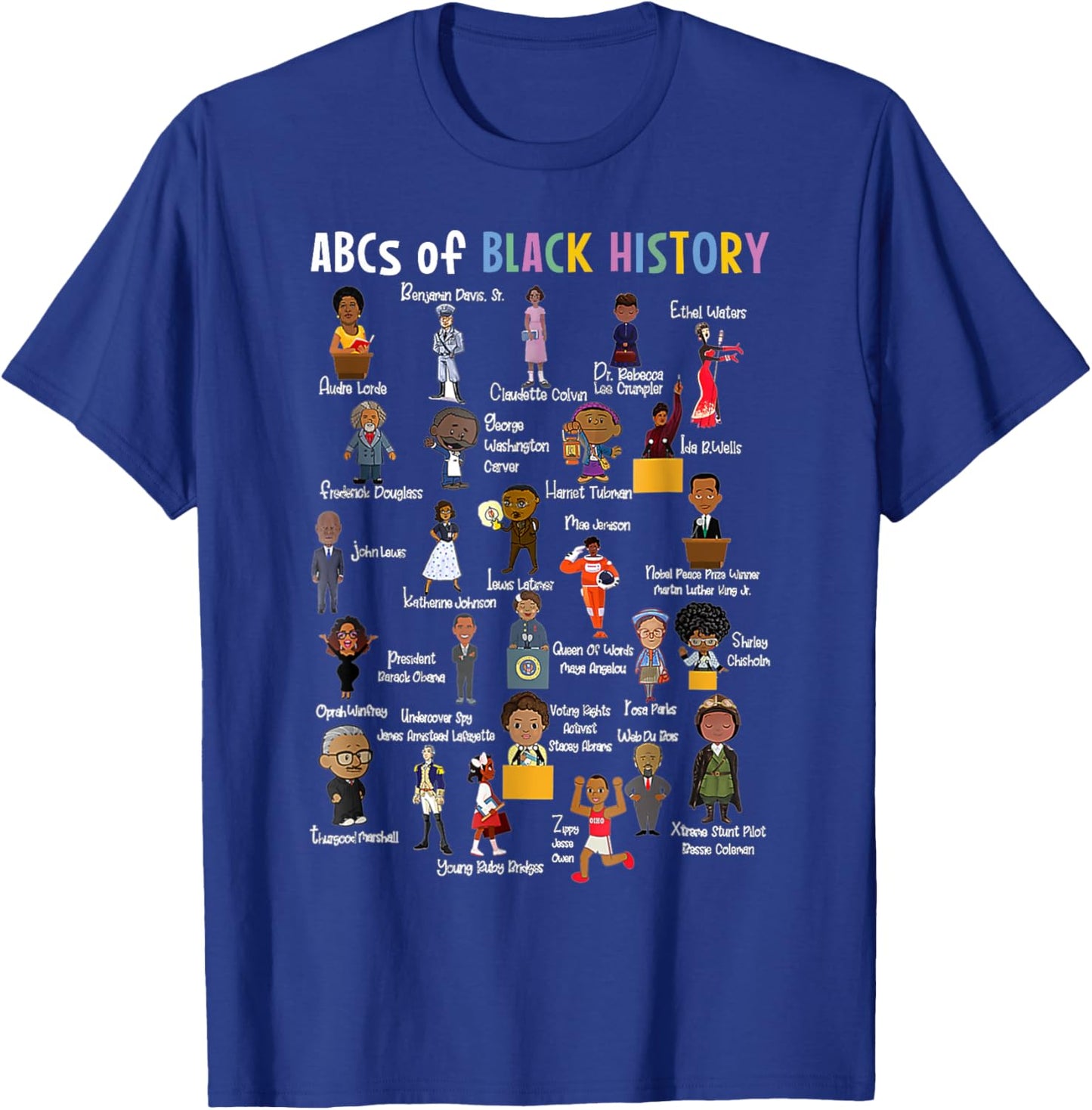 Abcs of Black History Month Juneteenth Day Black Men Women T-Shirt - T-Shirt | Royal