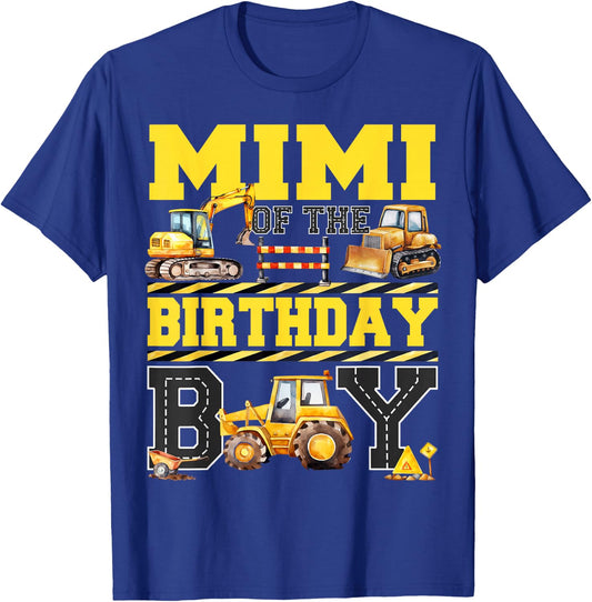 Mimi Of The Birthday Digger for Boy Excavator Builder Bday T-Shirt - T-Shirt | Royal