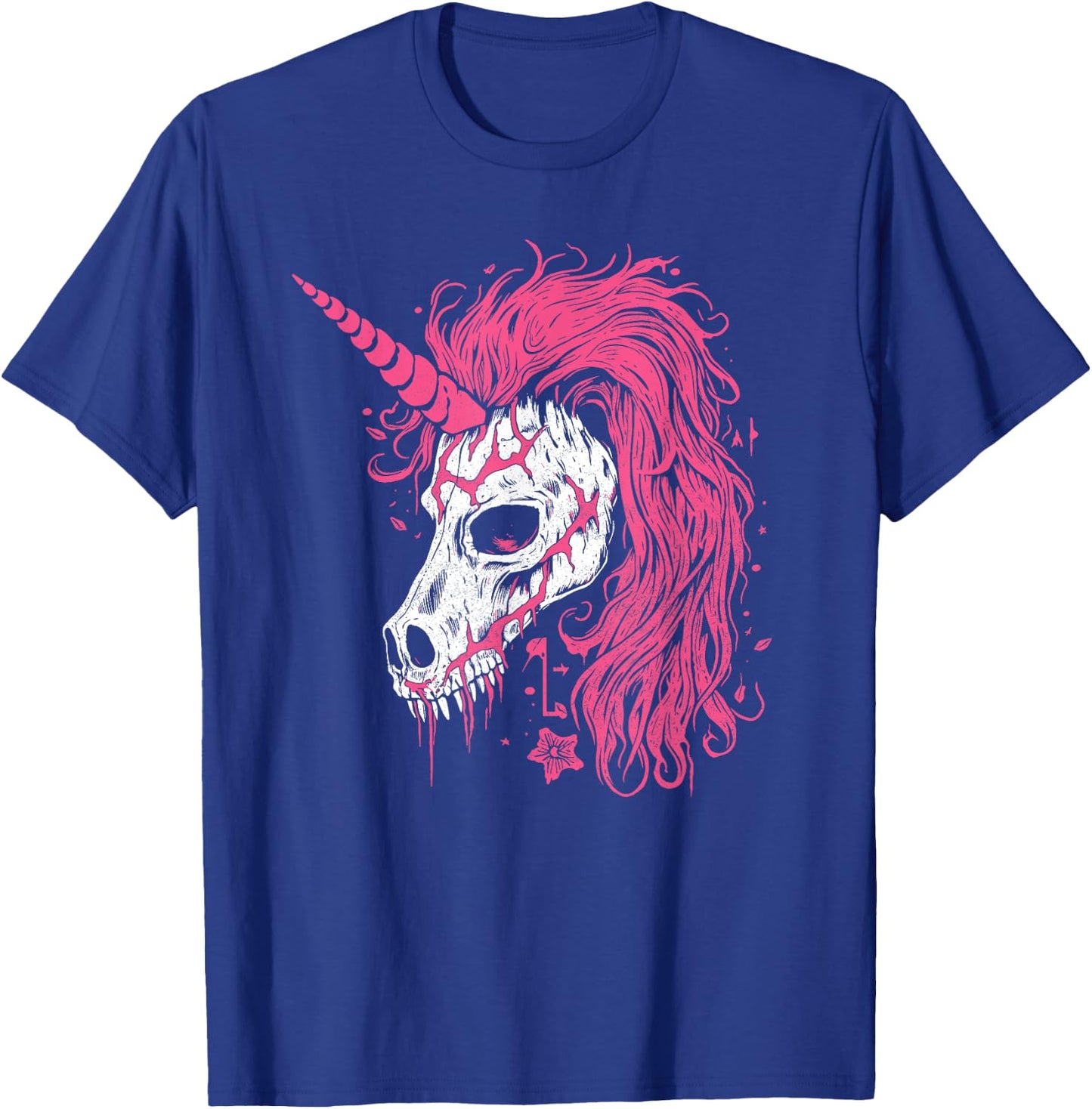 Awesome Unicorn Skeleton Skull Gothic Spooky Pink Halloween T-Shirt - T-Shirt | Royal