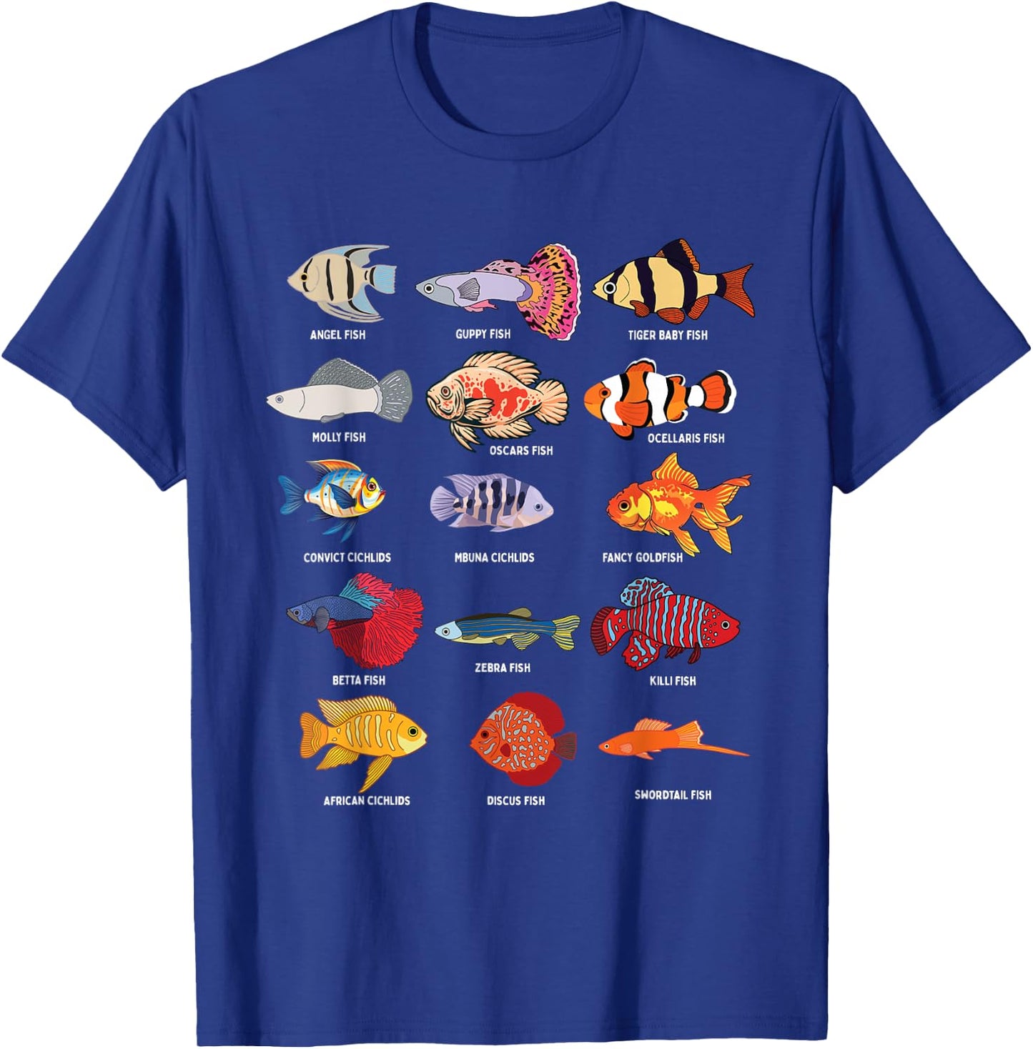 Pet Fish Species - Fishkeeper Fishkeeping Fish Tank Lover T-Shirt - T-Shirt | Royal