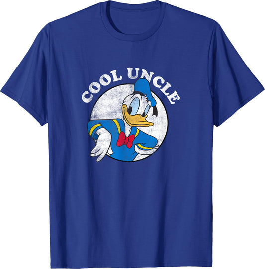 Disney Mickey & Friends Donald Duck Vintage Cool Uncle Logo T-Shirt - T-Shirt | Royal