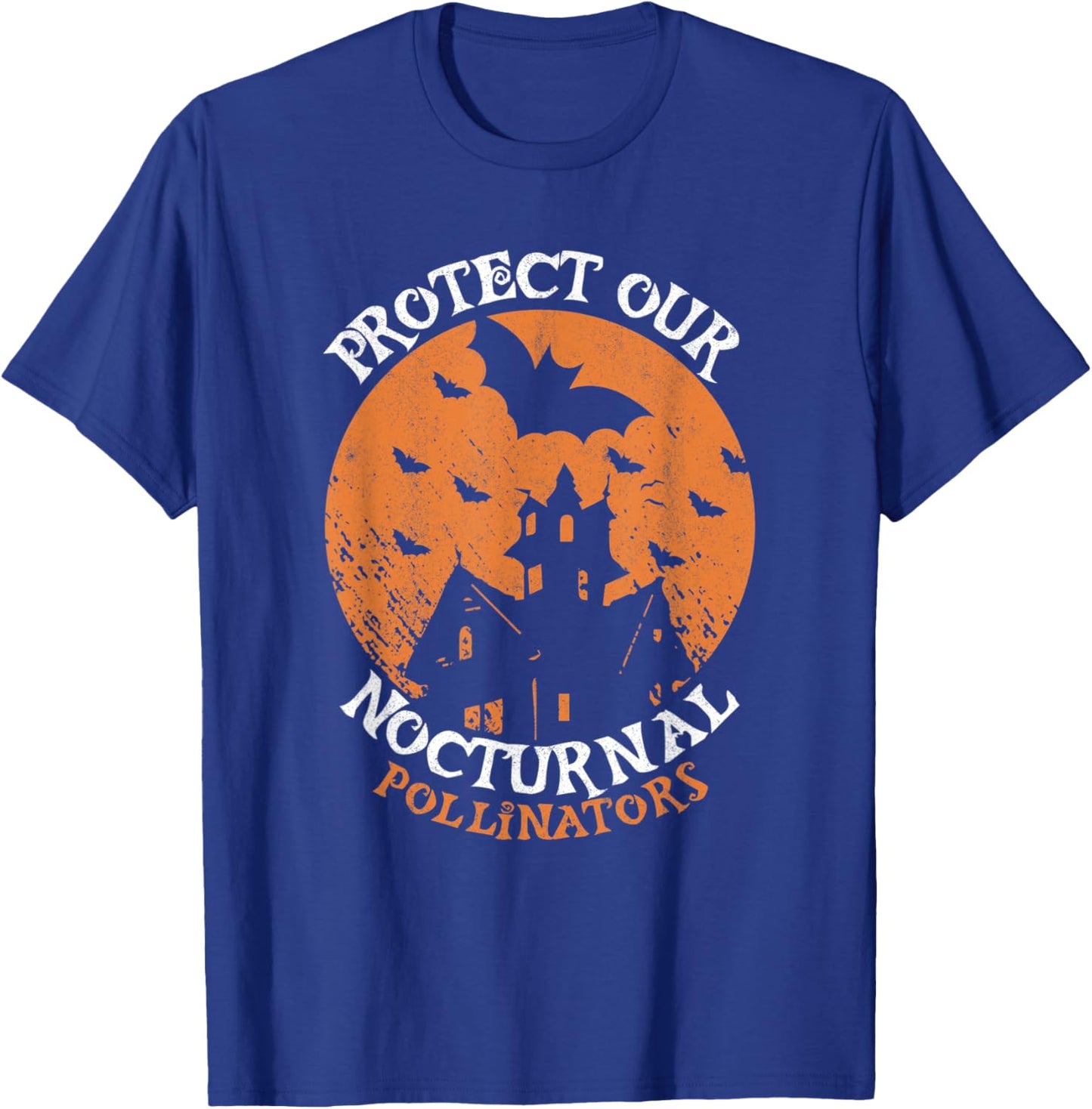 Protect Our Nocturnal Pollinators Bat Halloween Bats T-Shirt - T-Shirt | Royal