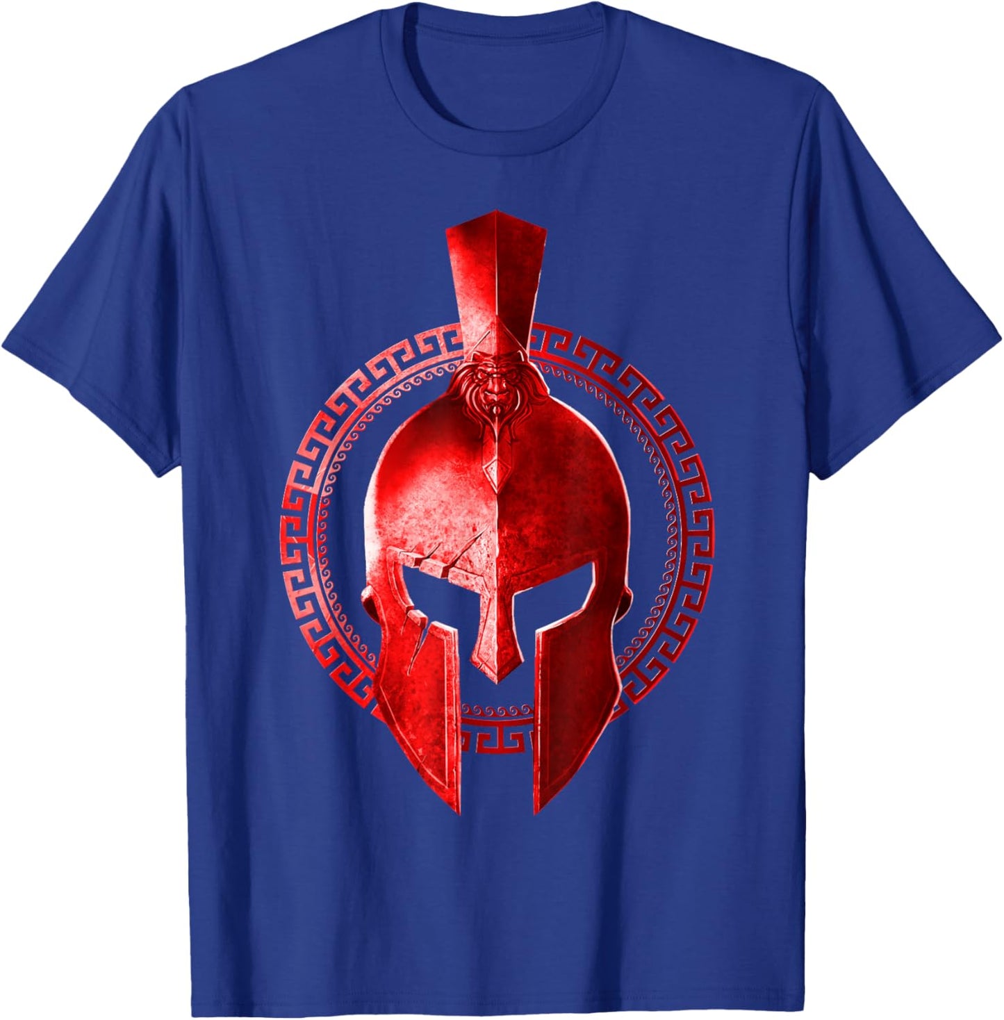 Spartan Helmet Gladiator Workout Gym Warrior Sparta Red Gift T-Shirt - T-Shirt | Royal