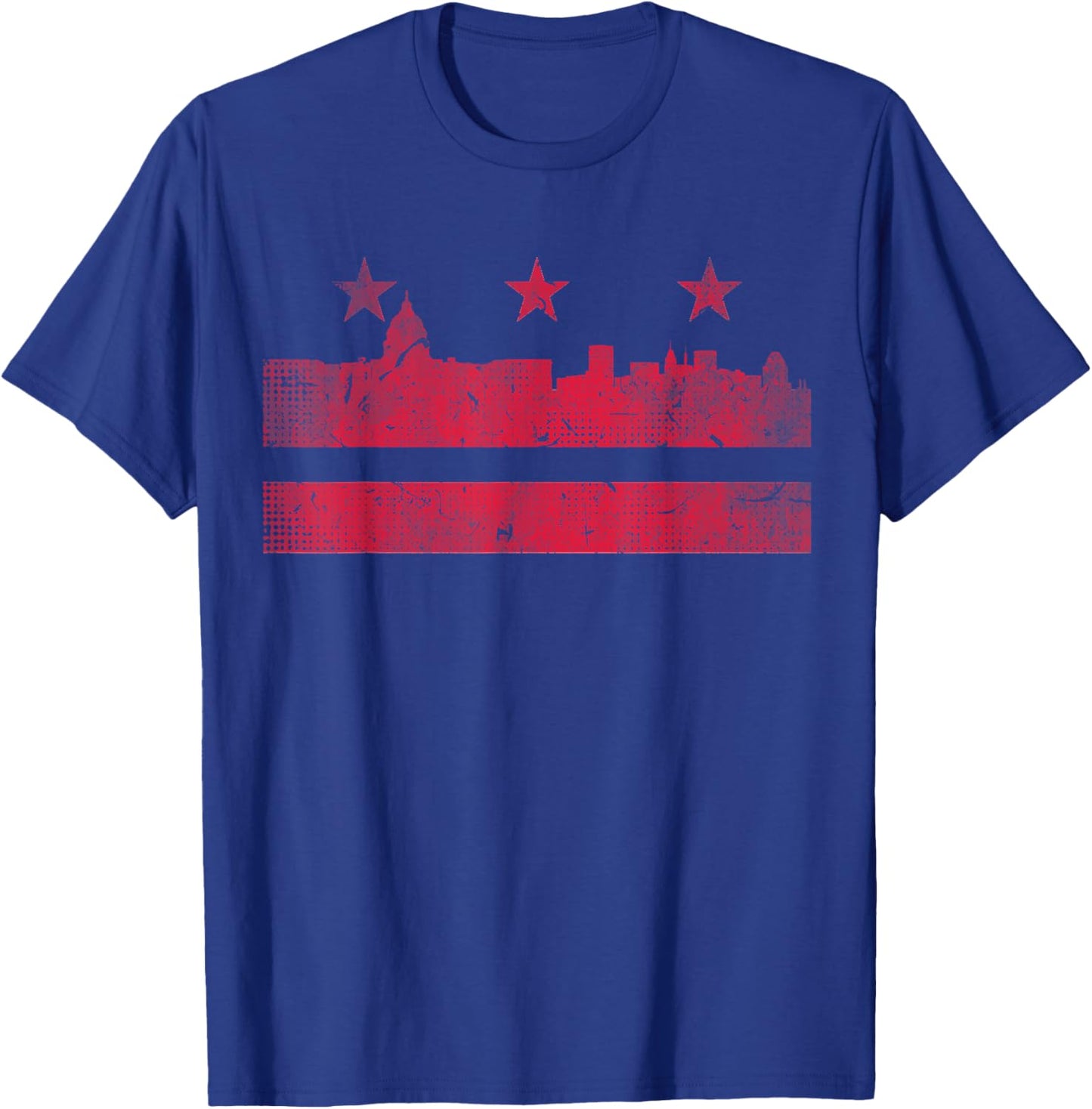 Washington DC City Skyline Vintage Silhouette USA Men Women T-Shirt - T-Shirt | Royal