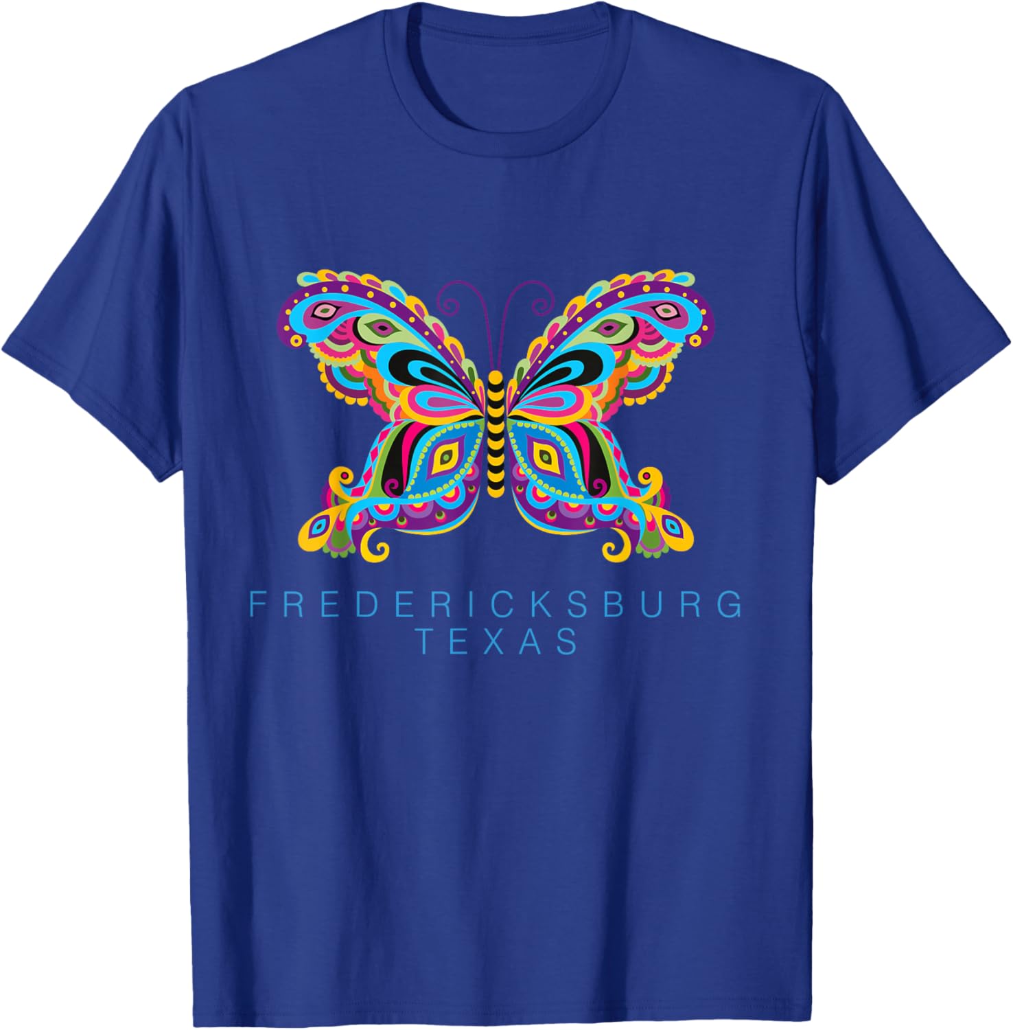 Fredericksburg Texas Souvenir Butterfly Graphic T-Shirt - T-Shirt | Royal
