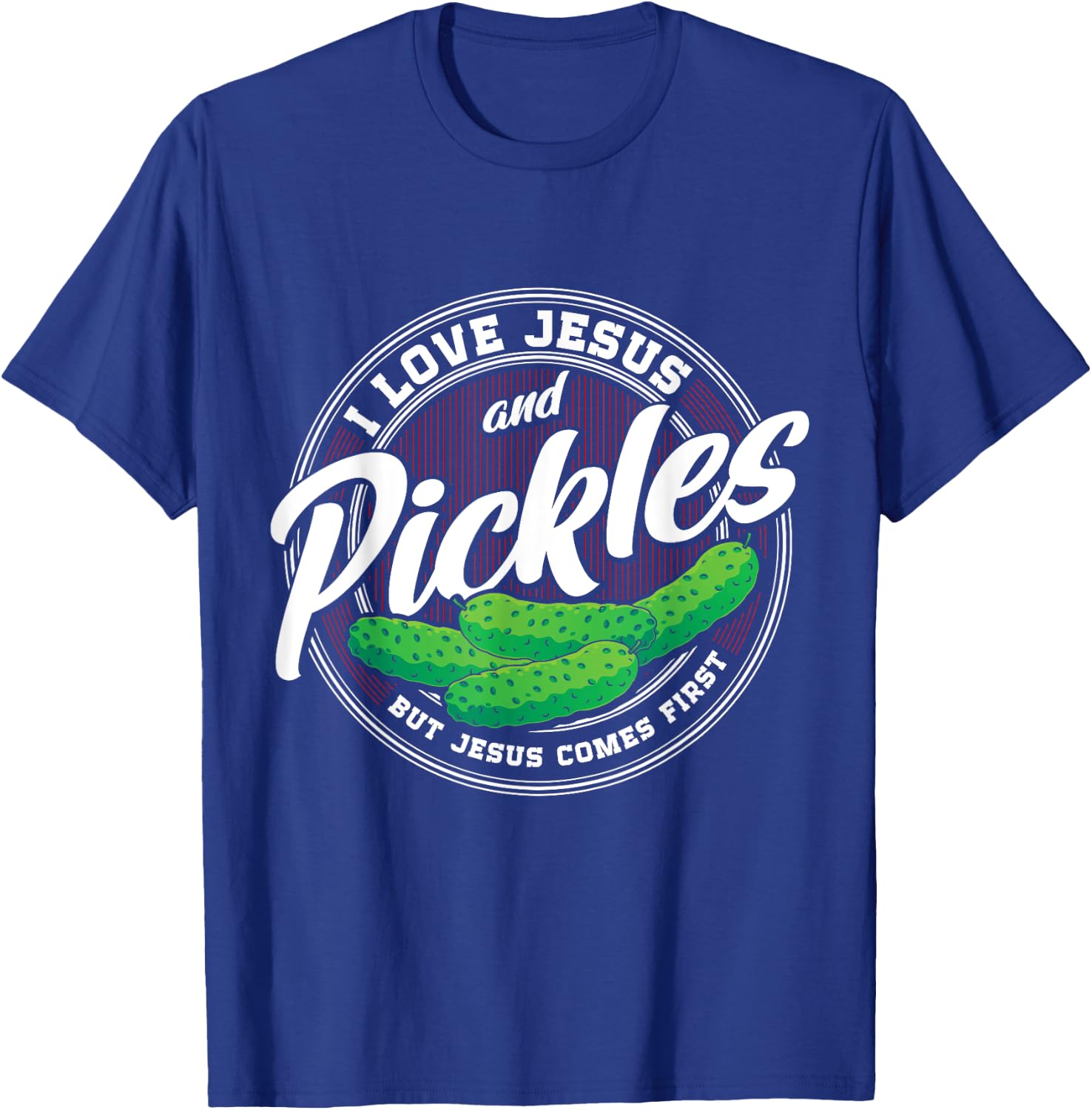 Pickles Lover Love Pickles Christian Religion Jesus Catholic T-Shirt - T-Shirt | Royal