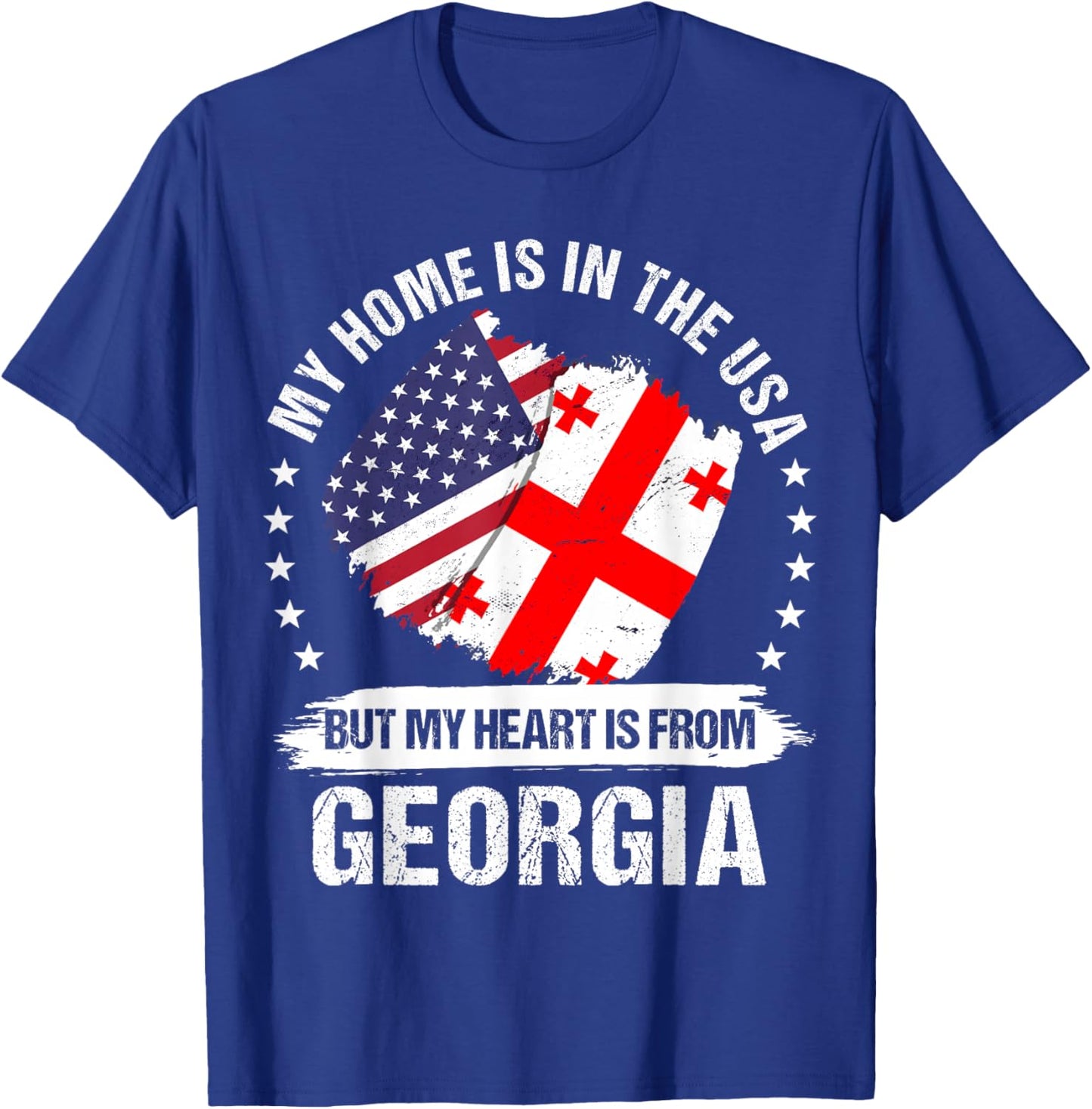 American Patriot Georgia Flag American Georgian Roots T-Shirt - T-Shirt | Royal
