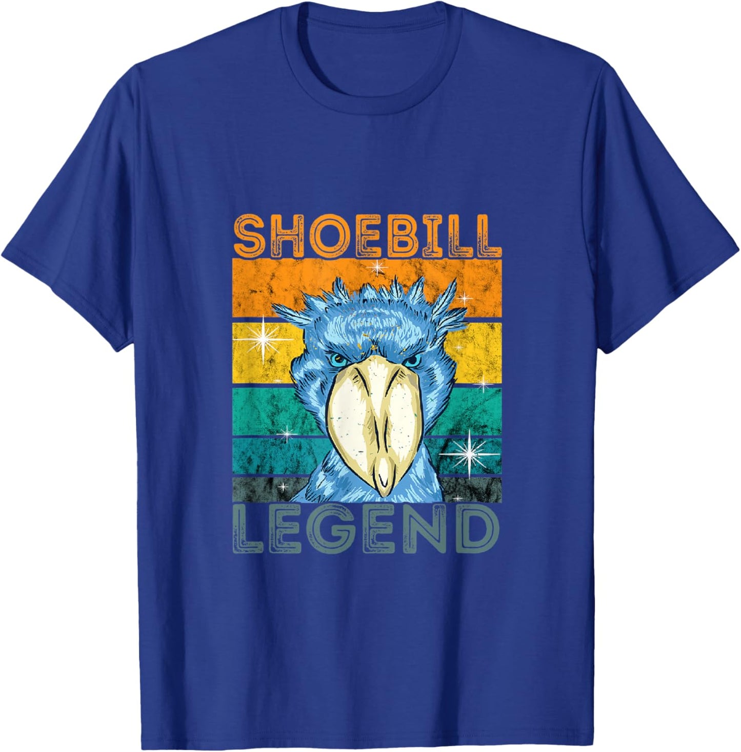 Shoebill Bird Shebill Legend Vintage Retro African Bird T-Shirt - T-Shirt | Royal
