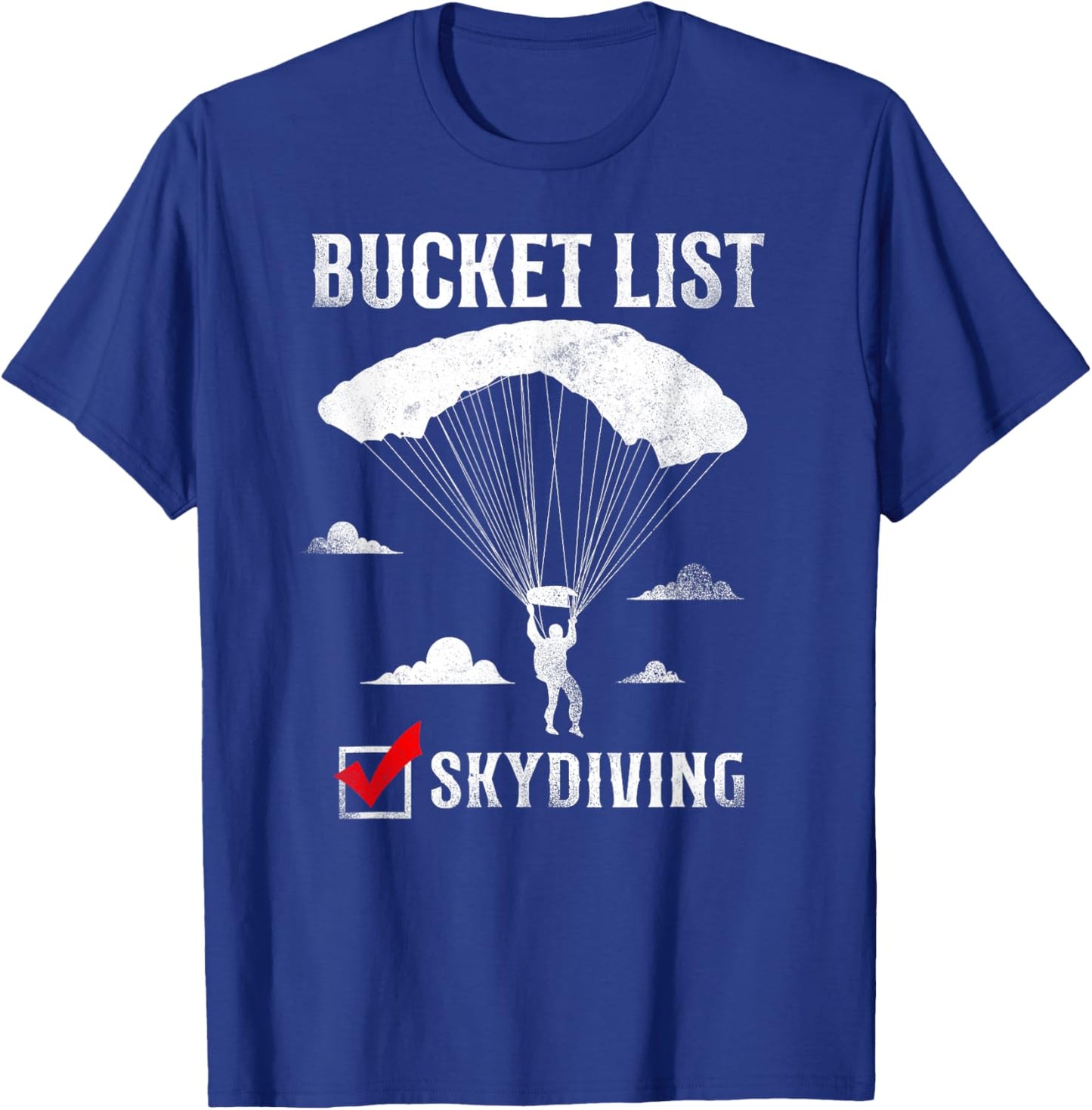 Bucket List Skydiving Vintage T-Shirt - T-Shirt | Royal