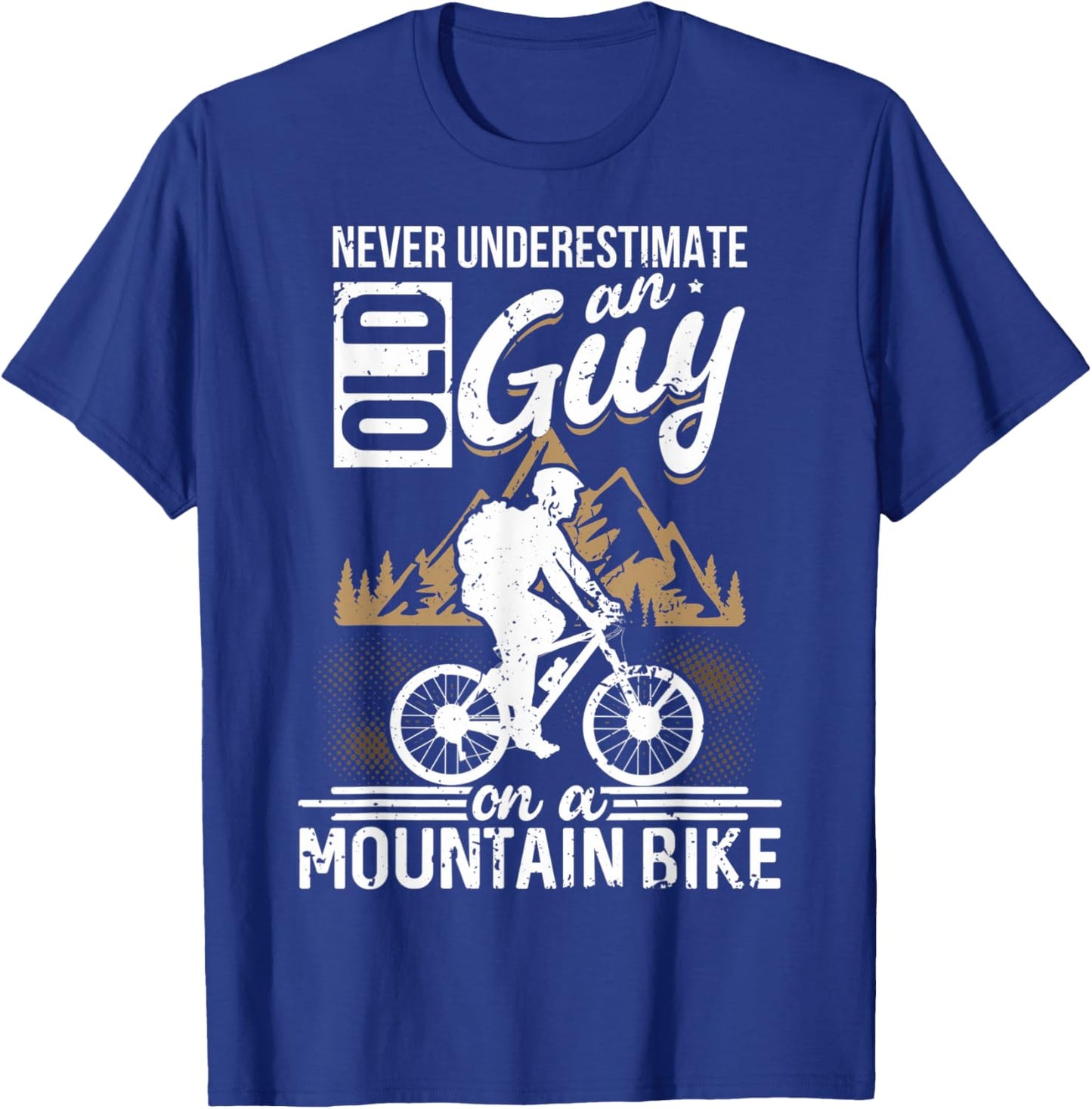 Old Guy On A Mountain Bike Old Guy On A MTB Old Man On A MTB T-Shirt - T-Shirt | Royal