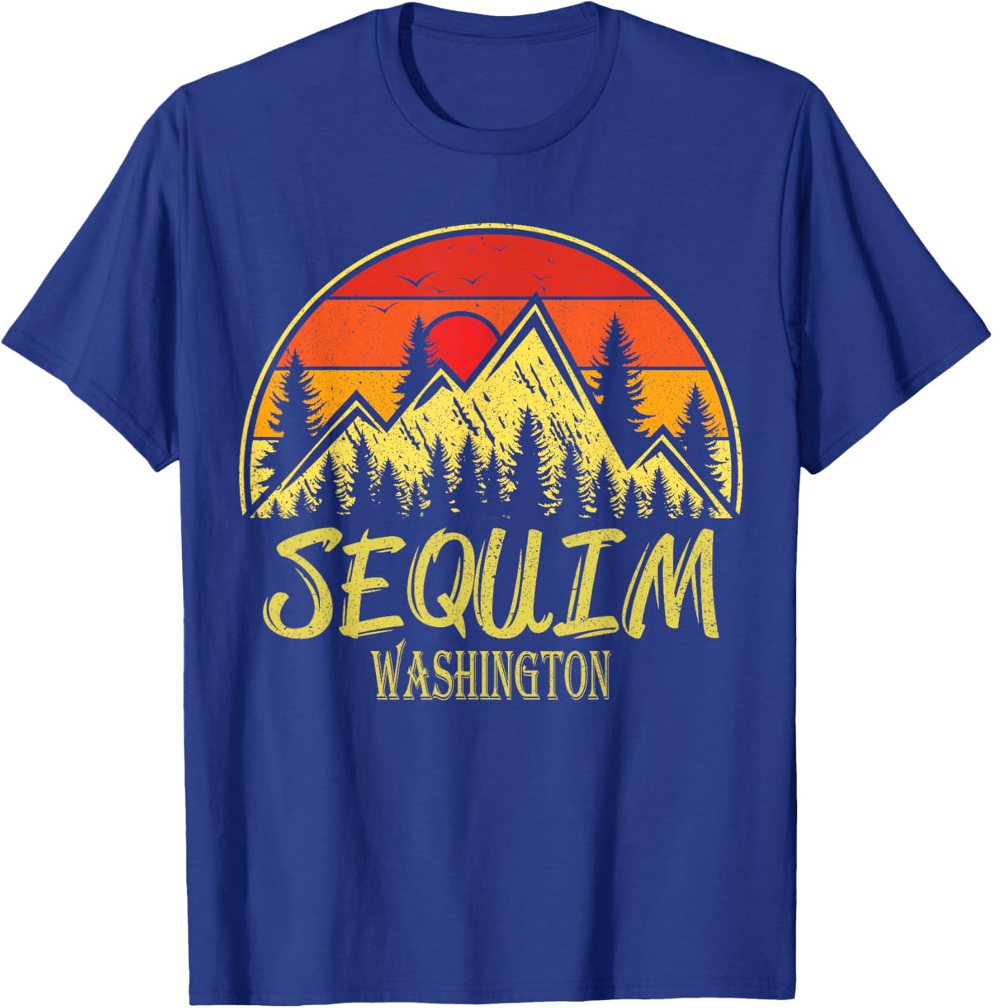 Vintage Sequim Washington WA Mountains Hike Hiking Souvenir T-Shirt - T-Shirt | Royal