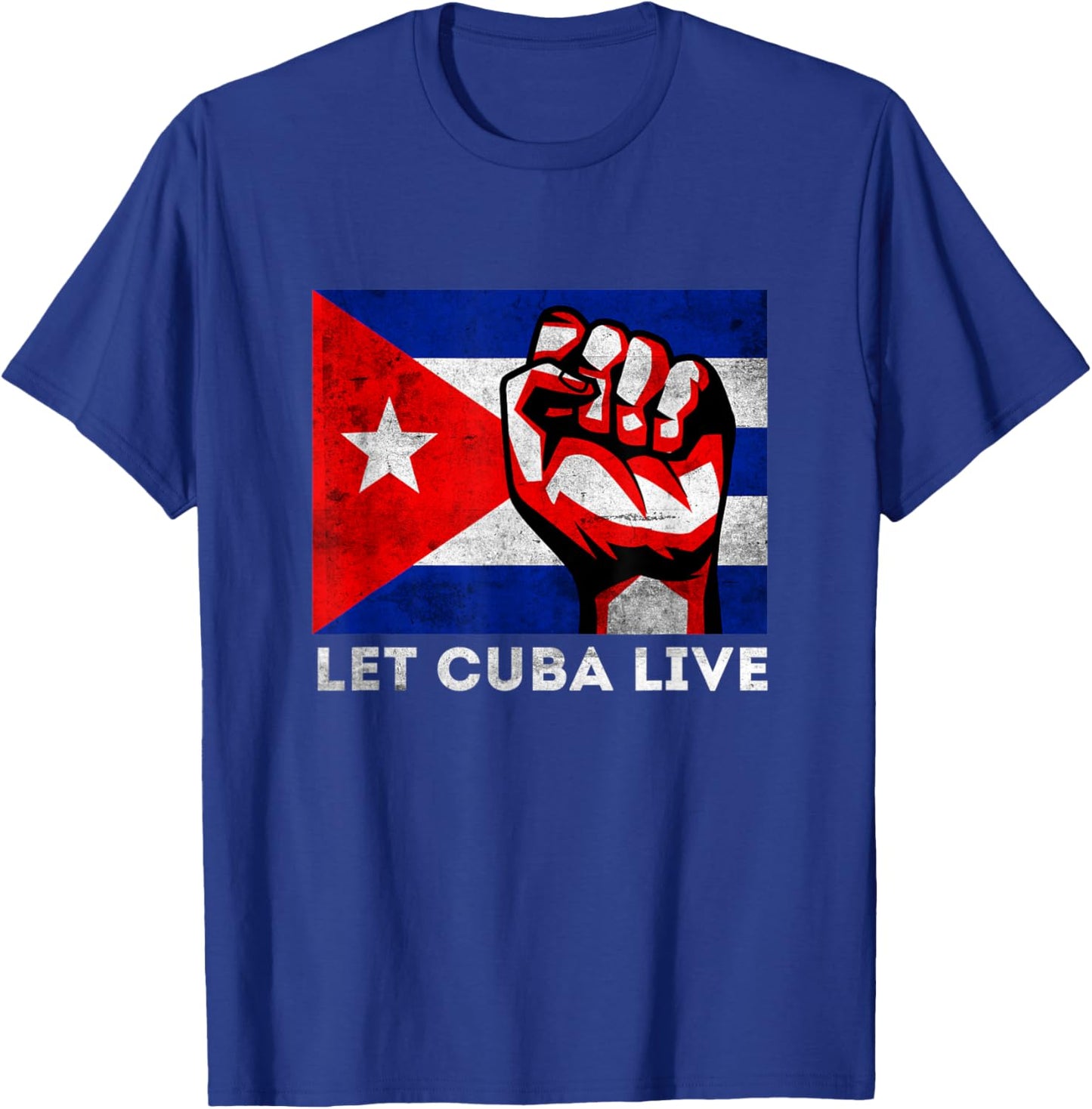 Let Cuba Live Patria Y Vida Free Sos Cuba Flag T-Shirt - T-Shirt | Royal