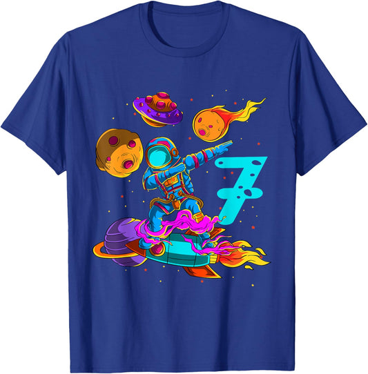 7 years Birthday Boy Astronaut 7th Birthday Boys Astronaut T-Shirt - T-Shirt | Royal