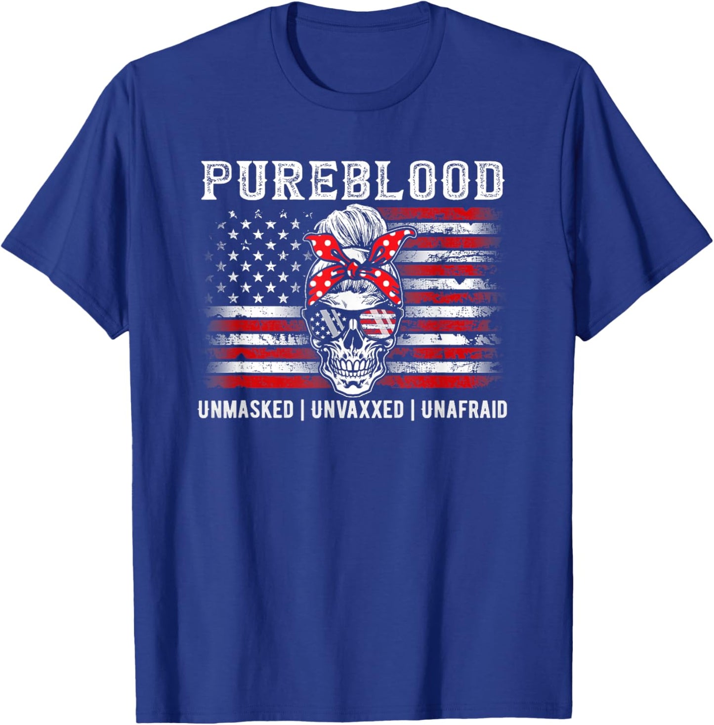 Pureblood Movement #Pureblood Medical Freedom Women USA Flag T-Shirt - T-Shirt | Royal