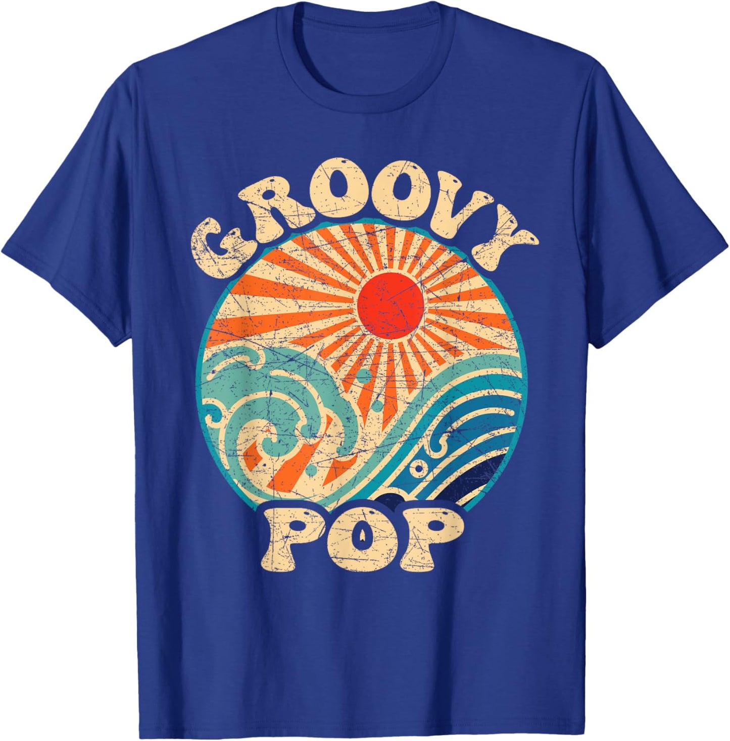 Groovy Pop 70s Aesthetic Nostalgia 1970's Retro Dad T-Shirt - T-Shirt | Royal