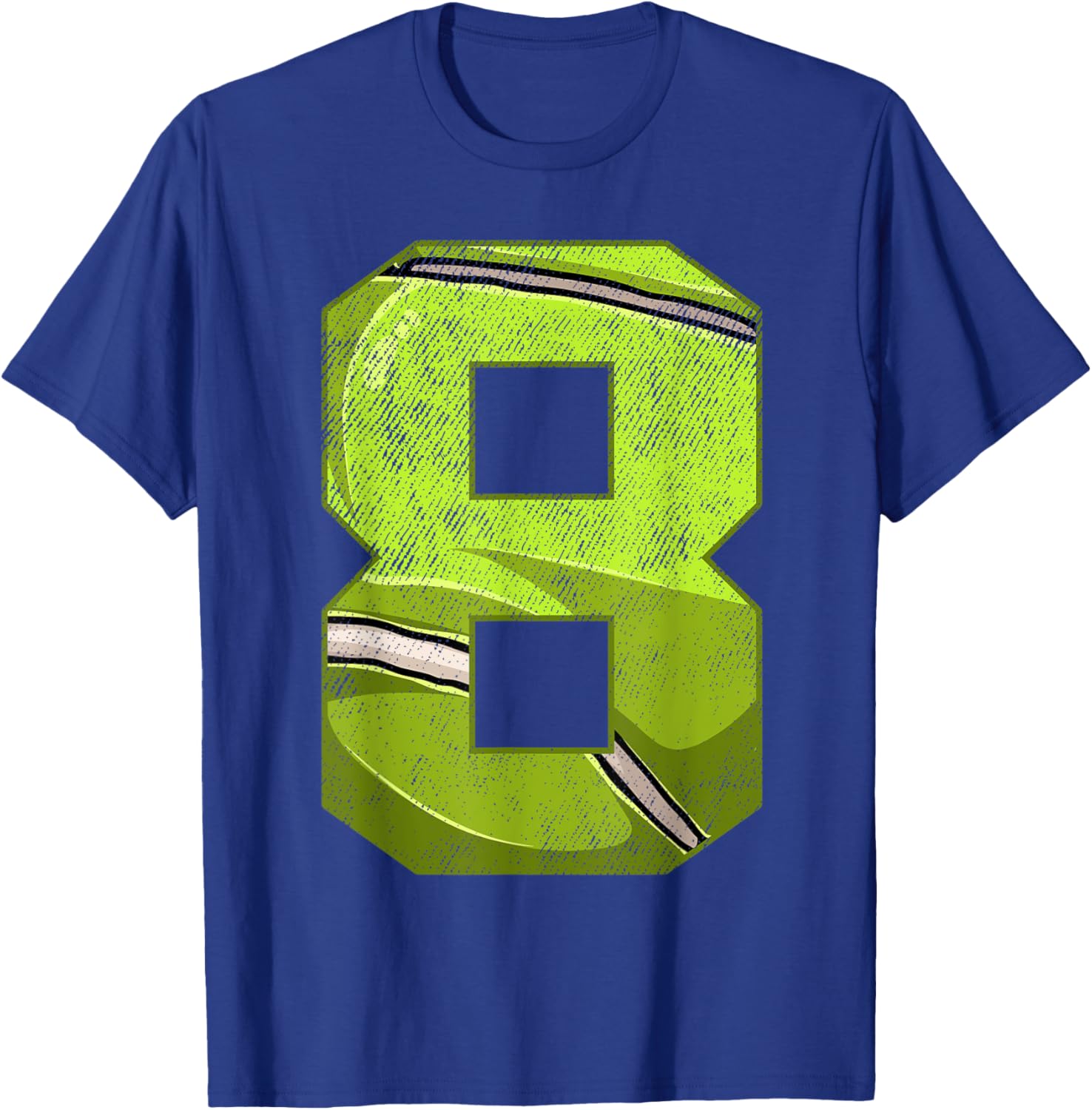 8th Birthday Party Eight 8 Year Old Tennis Bday Boy Girl T-Shirt - T-Shirt | Royal
