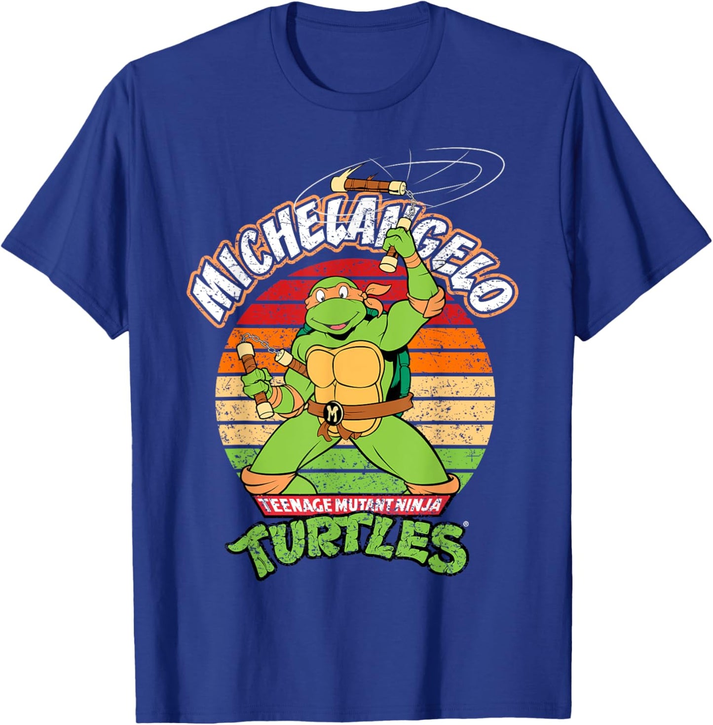 Mademark x Teenage Mutant Ninja Turtles - Teenage Mutant Ninja Turtles Michelangelo Ready For Action T-Shirt - T-Shirt | Royal