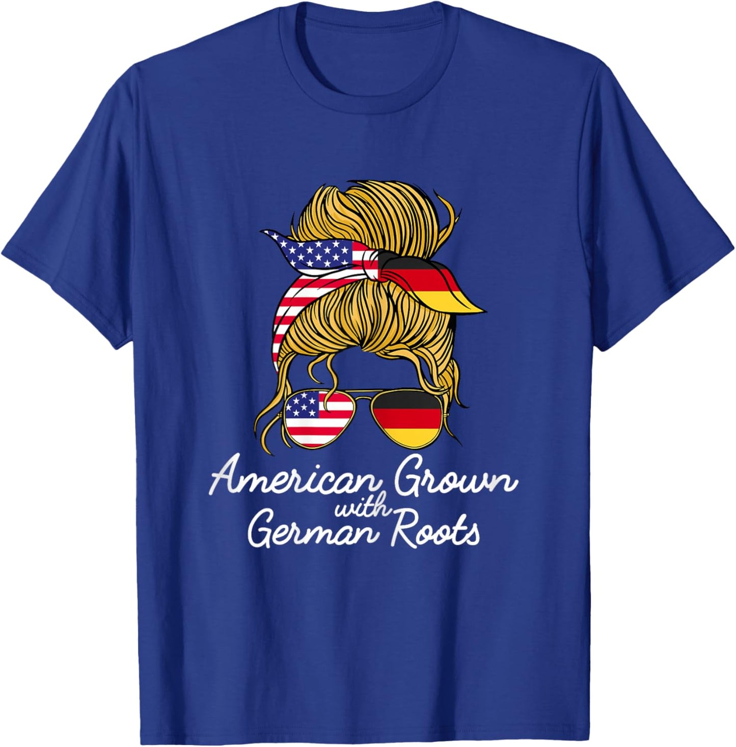 American Grown with German Roots Germany and USA Flag T-Shirt - T-Shirt | Royal