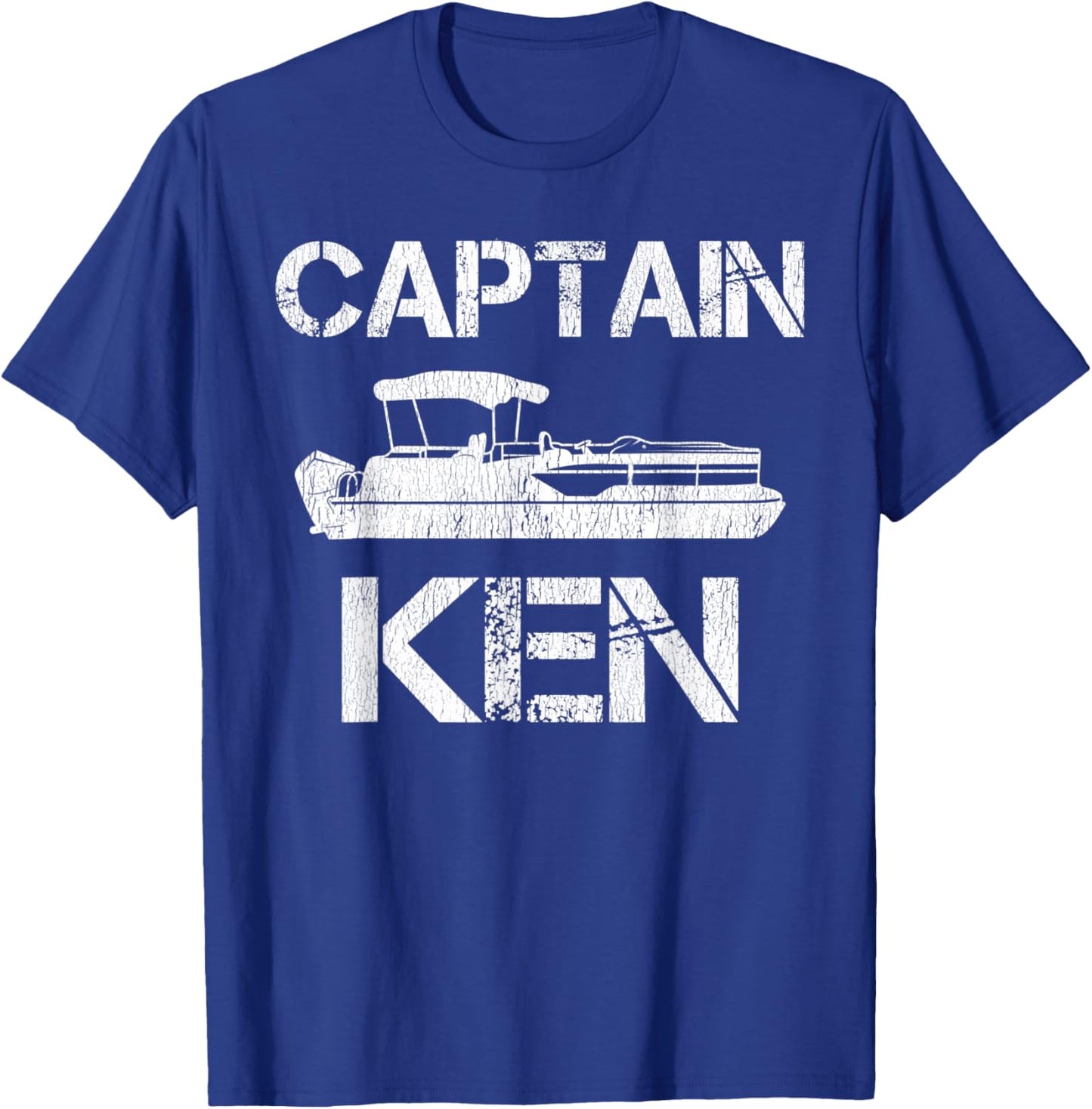 Captain Ken Pontoon Captain Funny Personalized Name Boat T-Shirt - T-Shirt | Royal