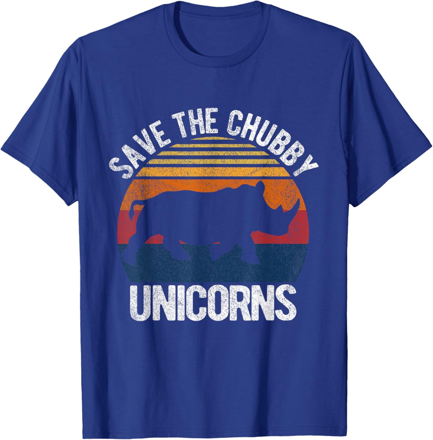 Save The Chubby Unicorns Funny Rhino Chubby Unicorn Retro T-Shirt - T-Shirt | Royal