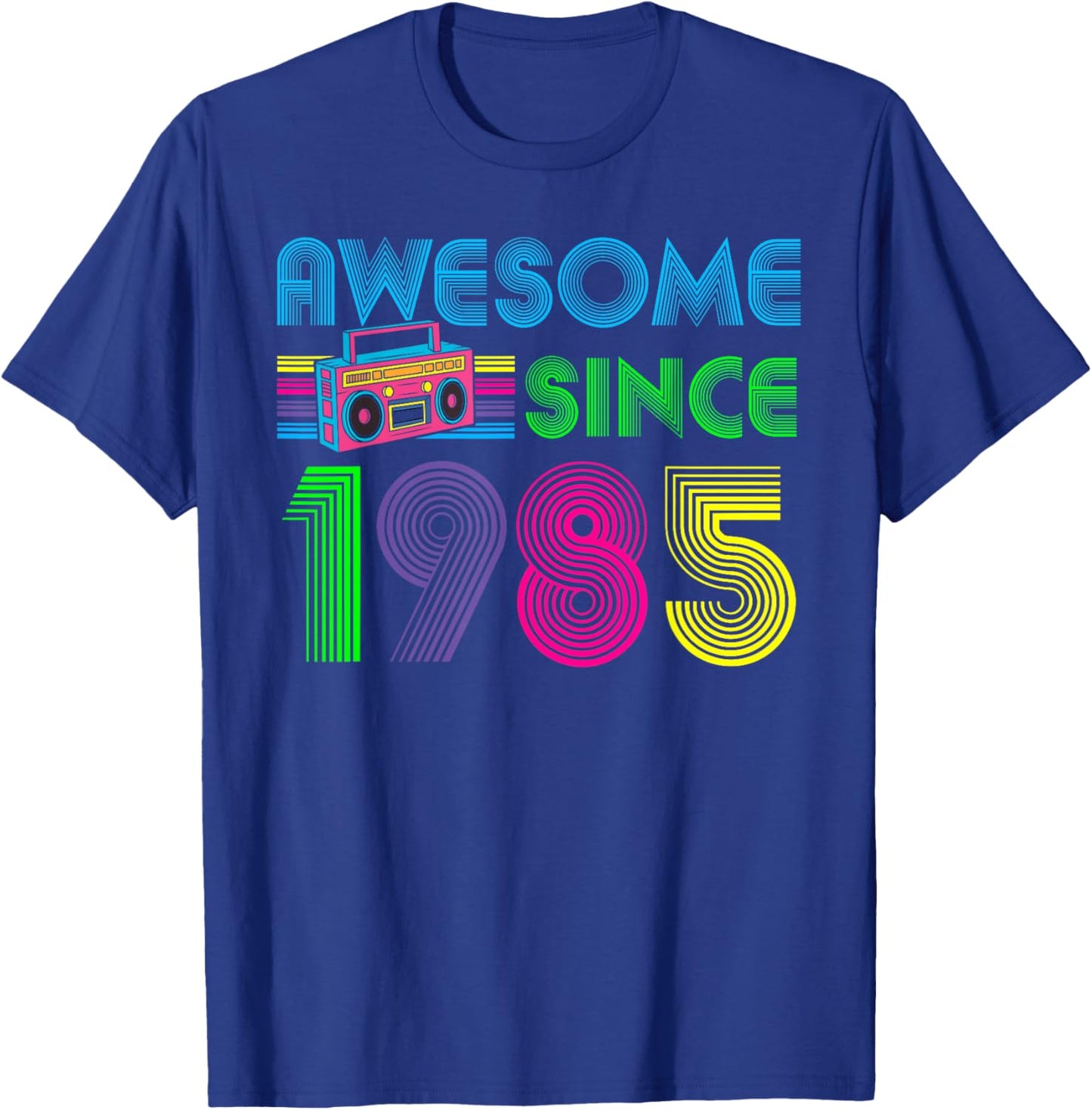 Retro Vintage 80s Awesome Since 1985 36th Birthday T-Shirt - T-Shirt | Royal