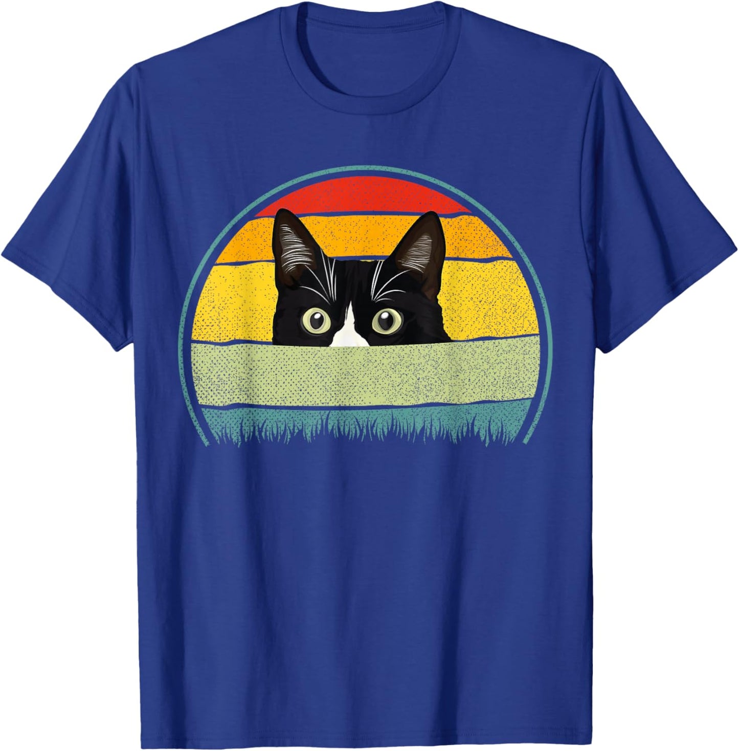 Tuxedo cat vintage retro cats loves T-Shirt - T-Shirt | Royal