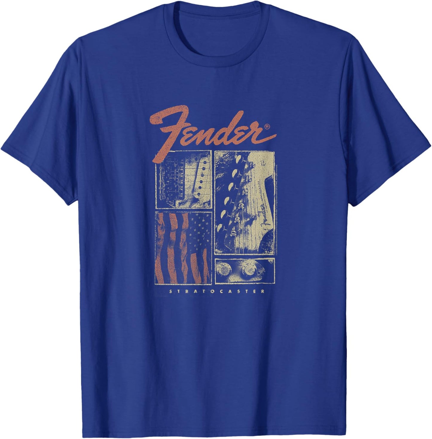 Fender Strat Flag T-Shirt - T-Shirt | Royal