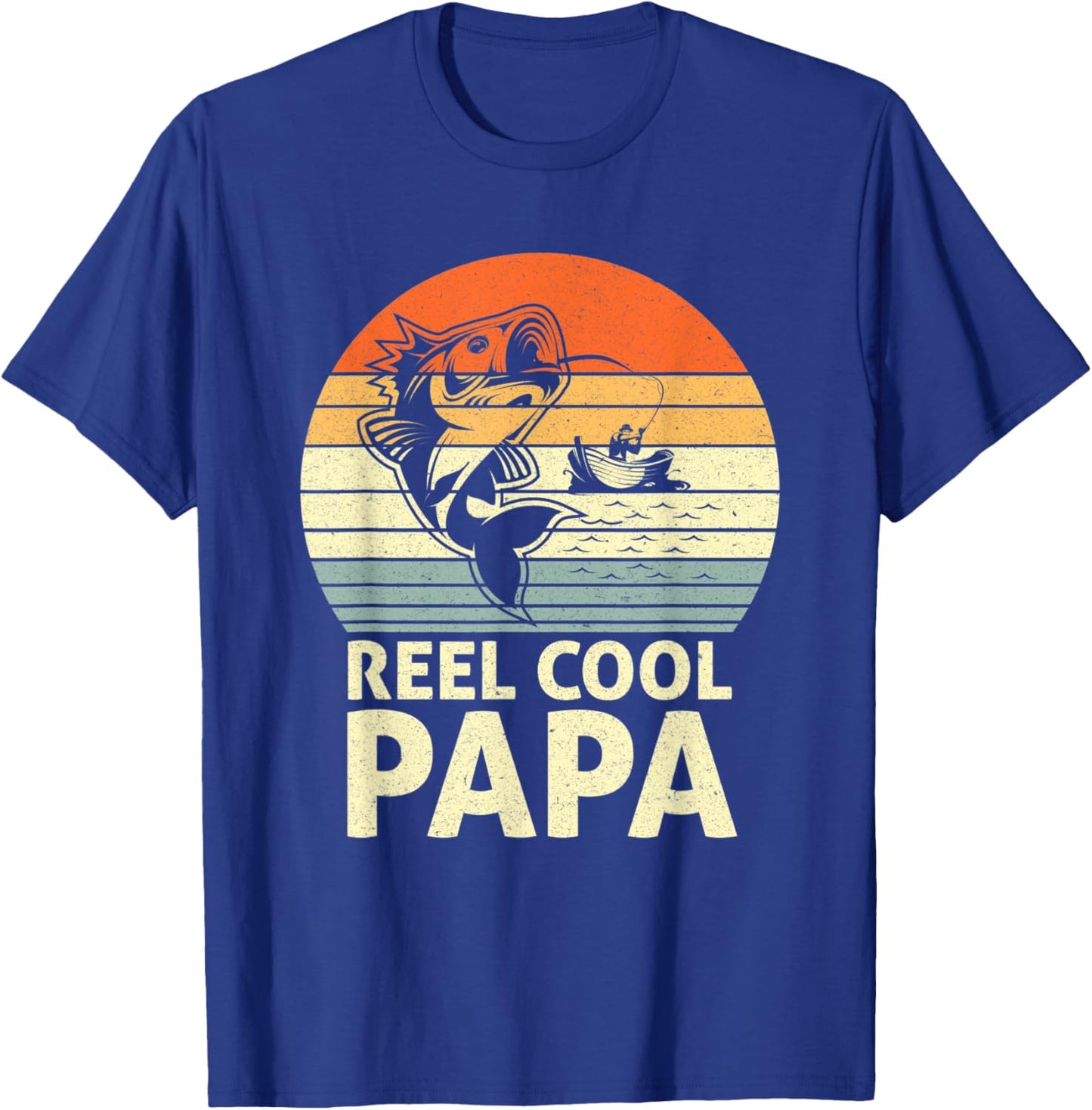 Reel Cool Papa Fishing Daddy Father's Day Papa Fisherman T-Shirt - T-Shirt | Royal