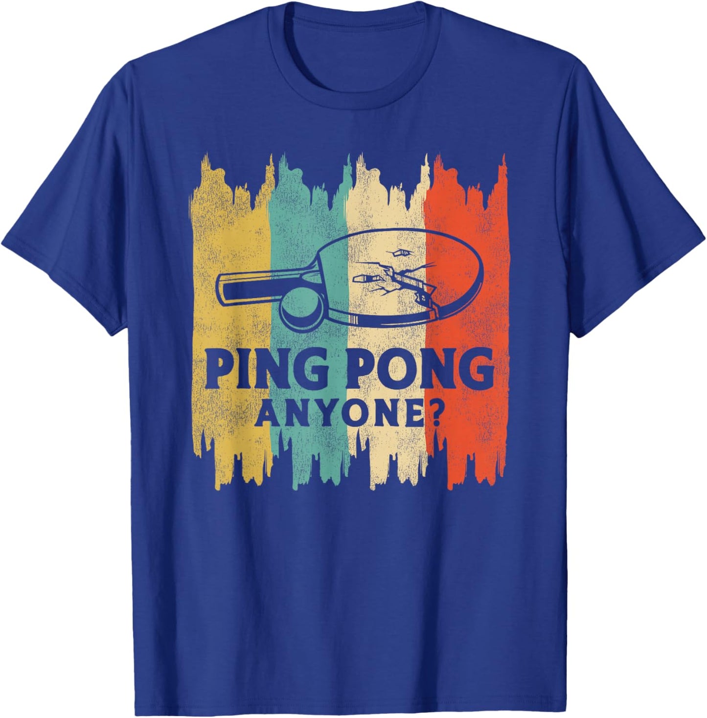 Ping Pong Table Tennis Retro Vintage Paddle Ping Pong T-Shirt - T-Shirt | Royal