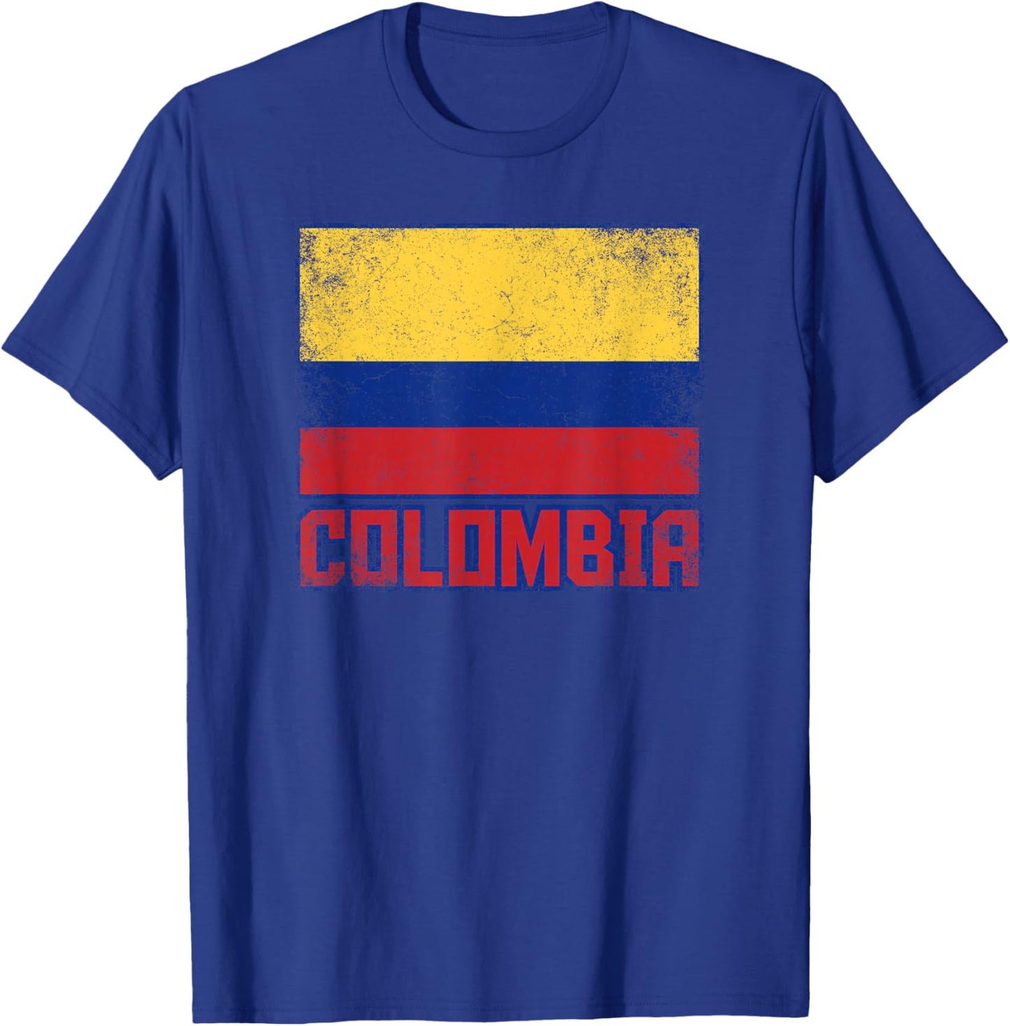 Colombia Flag Vintage Retro Country Colombian Pride T-Shirt - T-Shirt | Royal