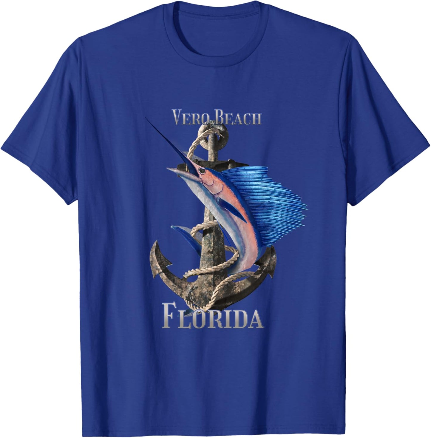 Vero Beach Florida Swordfish Marlin Ocean Fishing Women Kids T-Shirt - T-Shirt | Royal