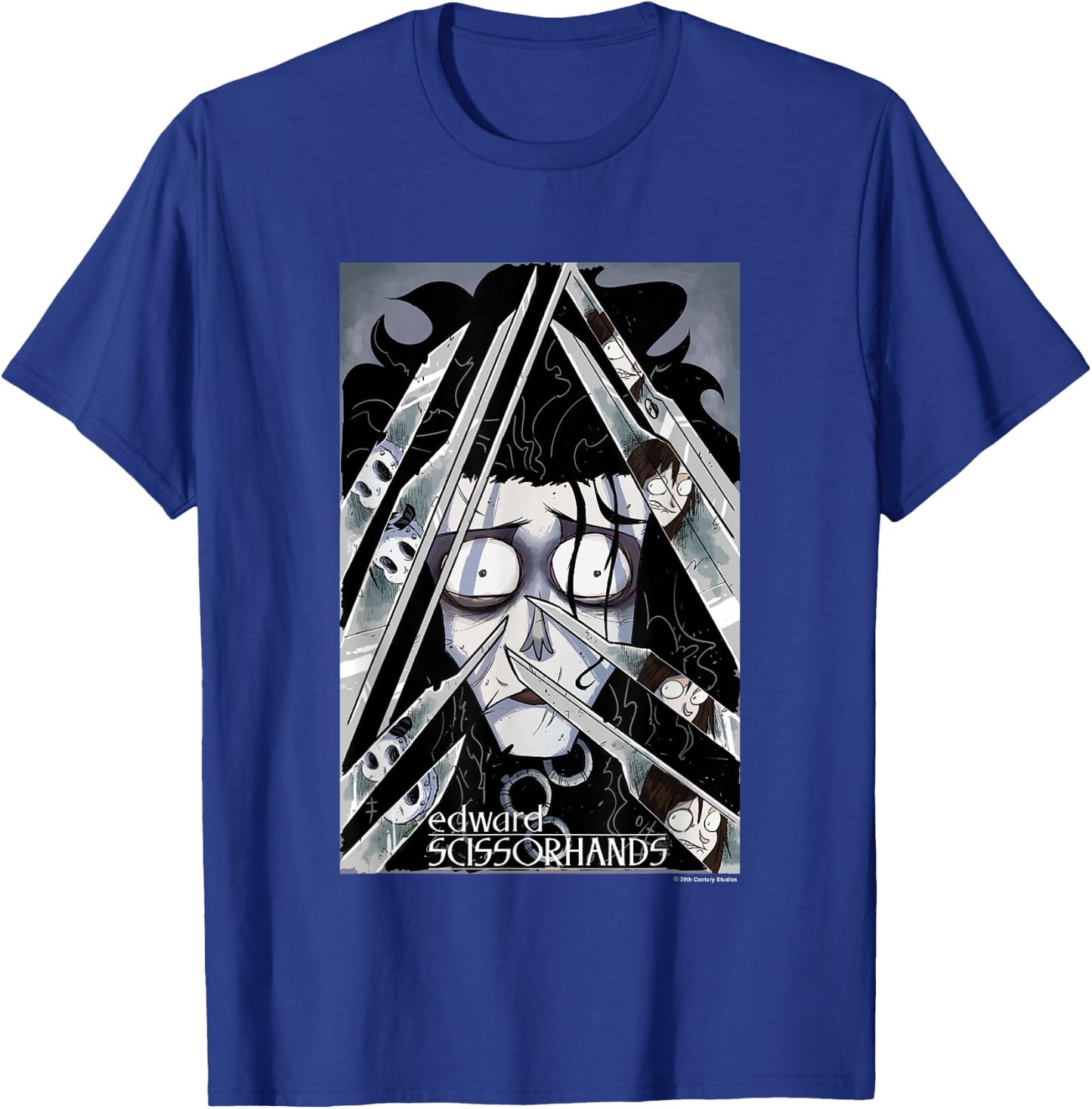 Edward Scissorhands Edward Behind Scissors Comic Book Poster T-Shirt - T-Shirt | Royal
