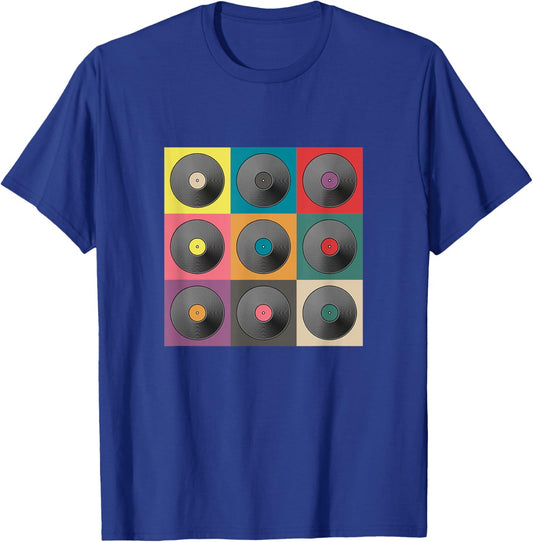 Gallery of LPs. Music, dance, oldies, record collection T-Shirt - T-Shirt | Royal