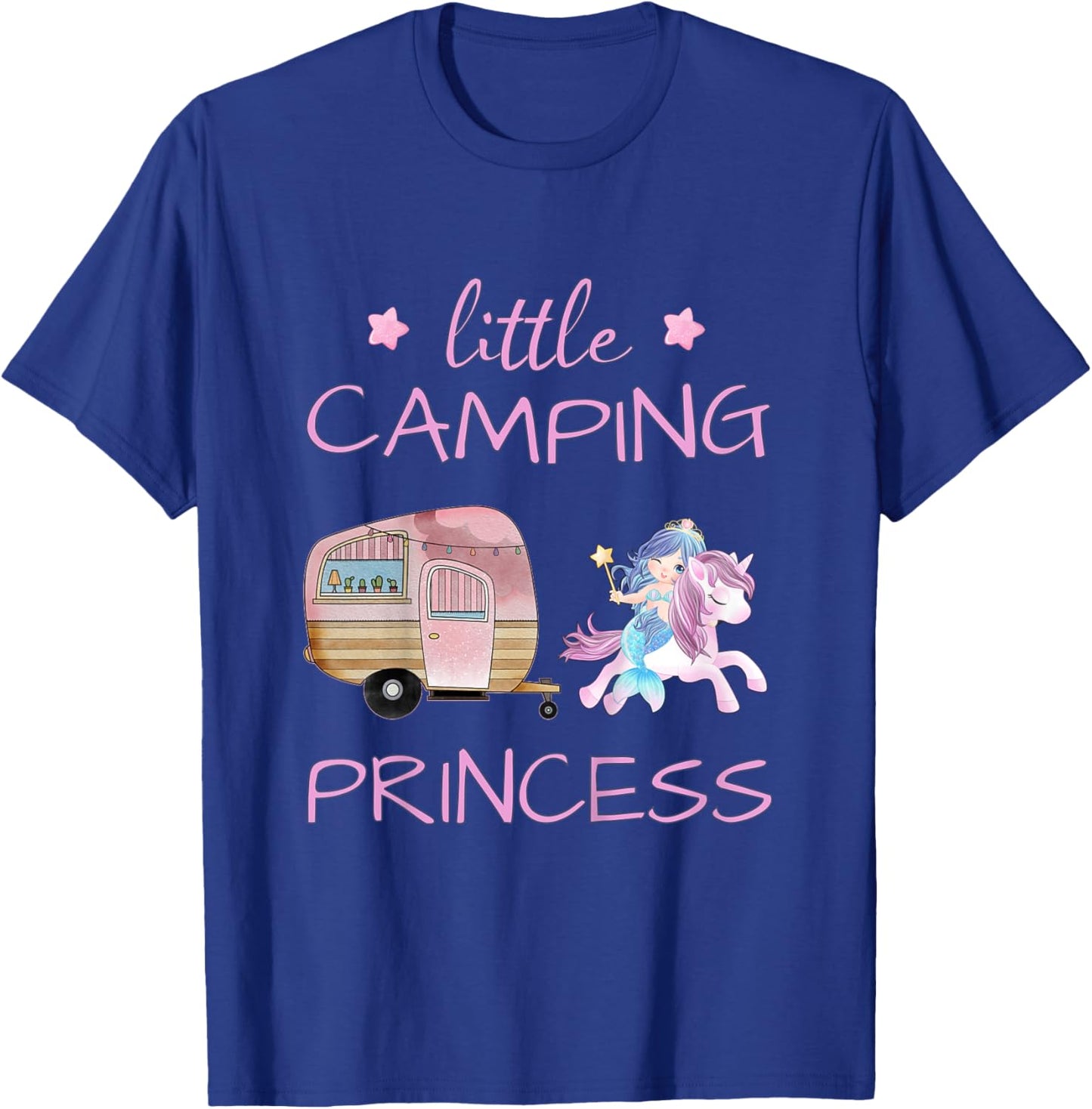 Little Camping Princess - Unicorn Mermaid Girl T-Shirt - T-Shirt | Royal