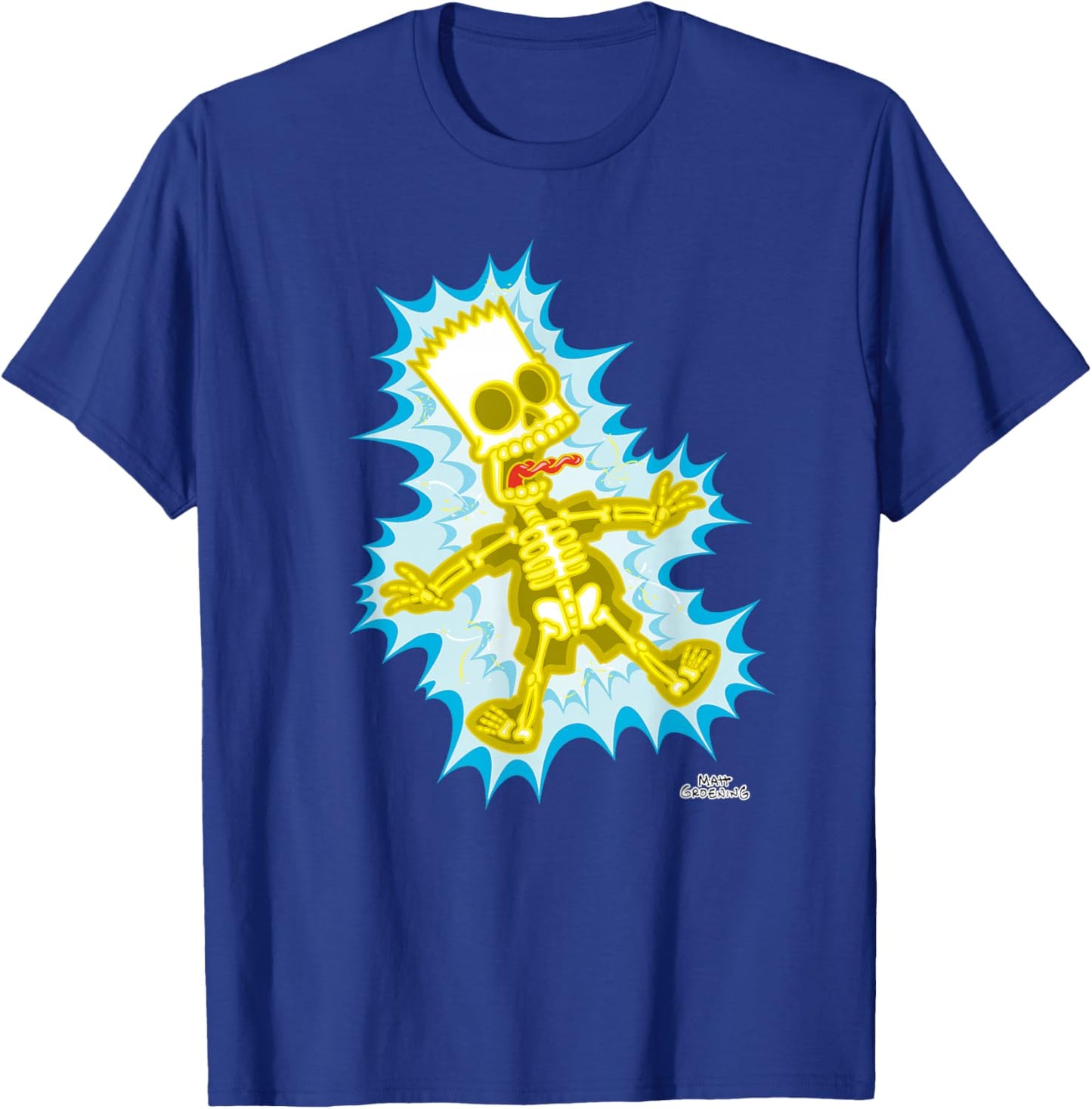 The Simpsons Bart Simpson Skeleton Electro Shock T-Shirt - T-Shirt | Royal
