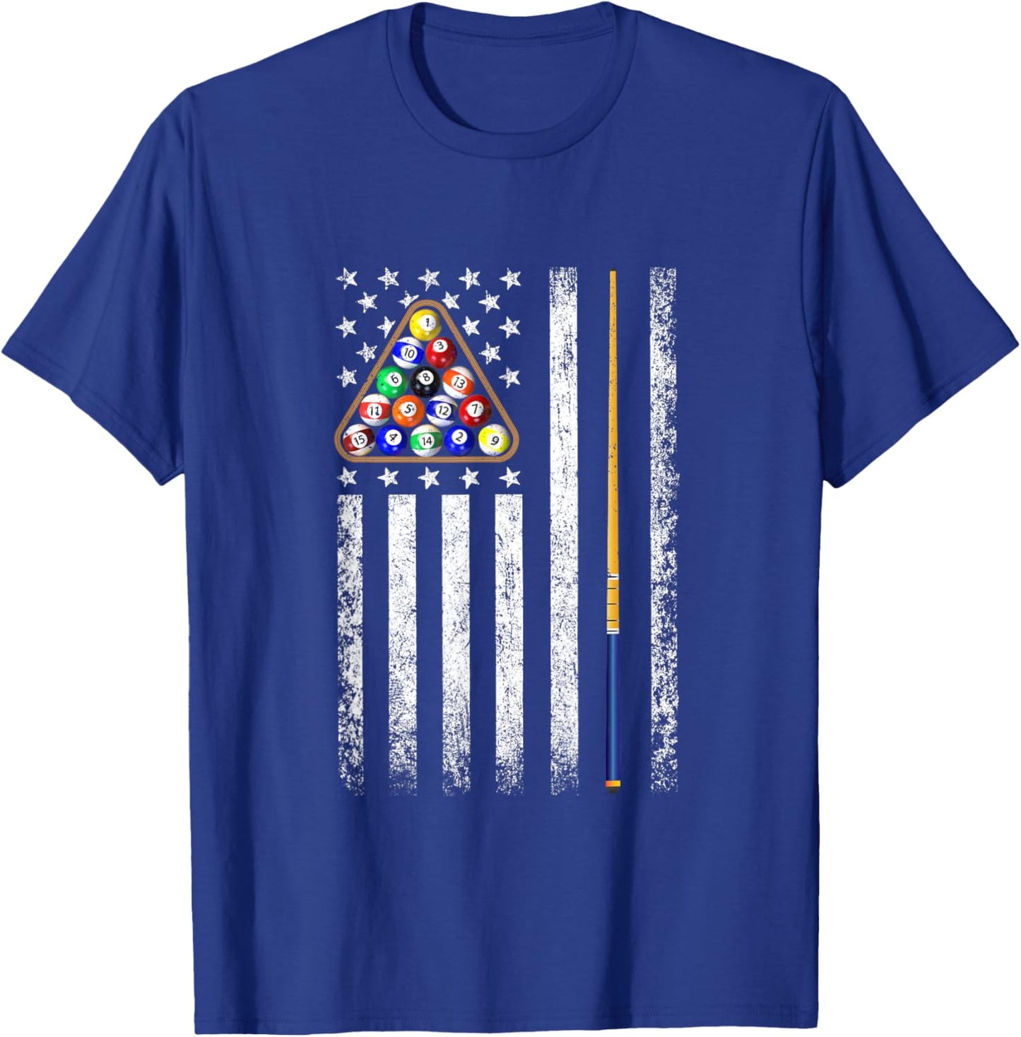 American Flag Billiards Vintage Pool Player T-Shirt - T-Shirt | Royal