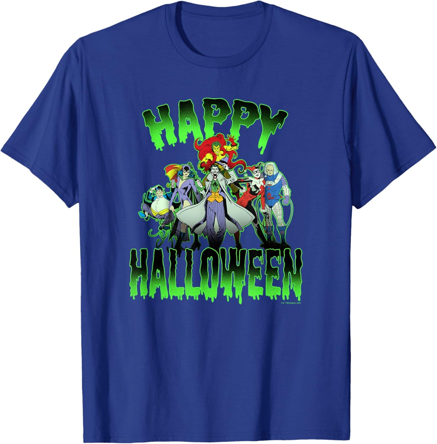 DC Comics Halloween Batman Villain's Group Shot T-Shirt - T-Shirt | Royal