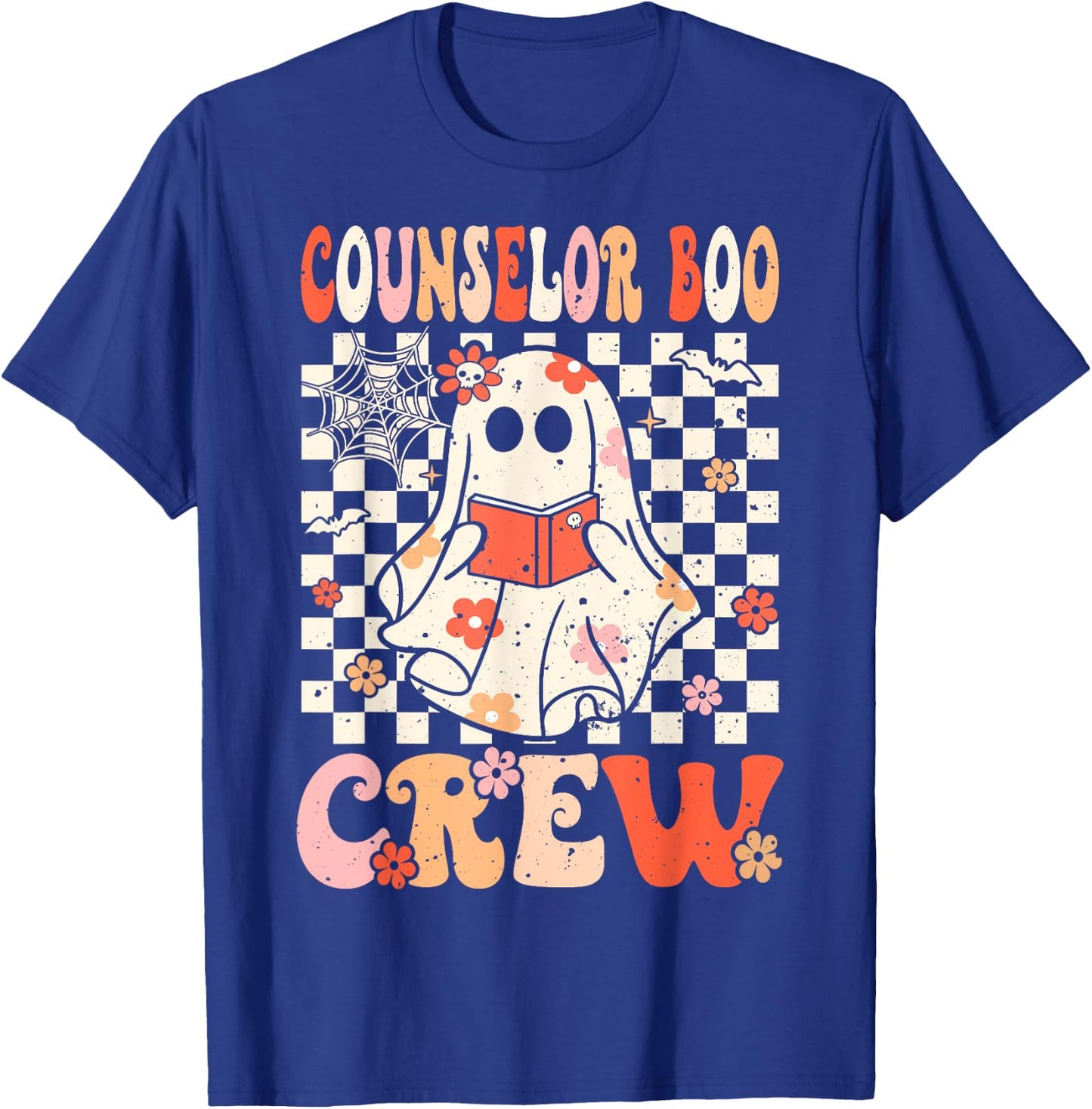 Groovy Boo Counselor Crew Ghost Women Halloween Counselor T-Shirt - T-Shirt | Royal