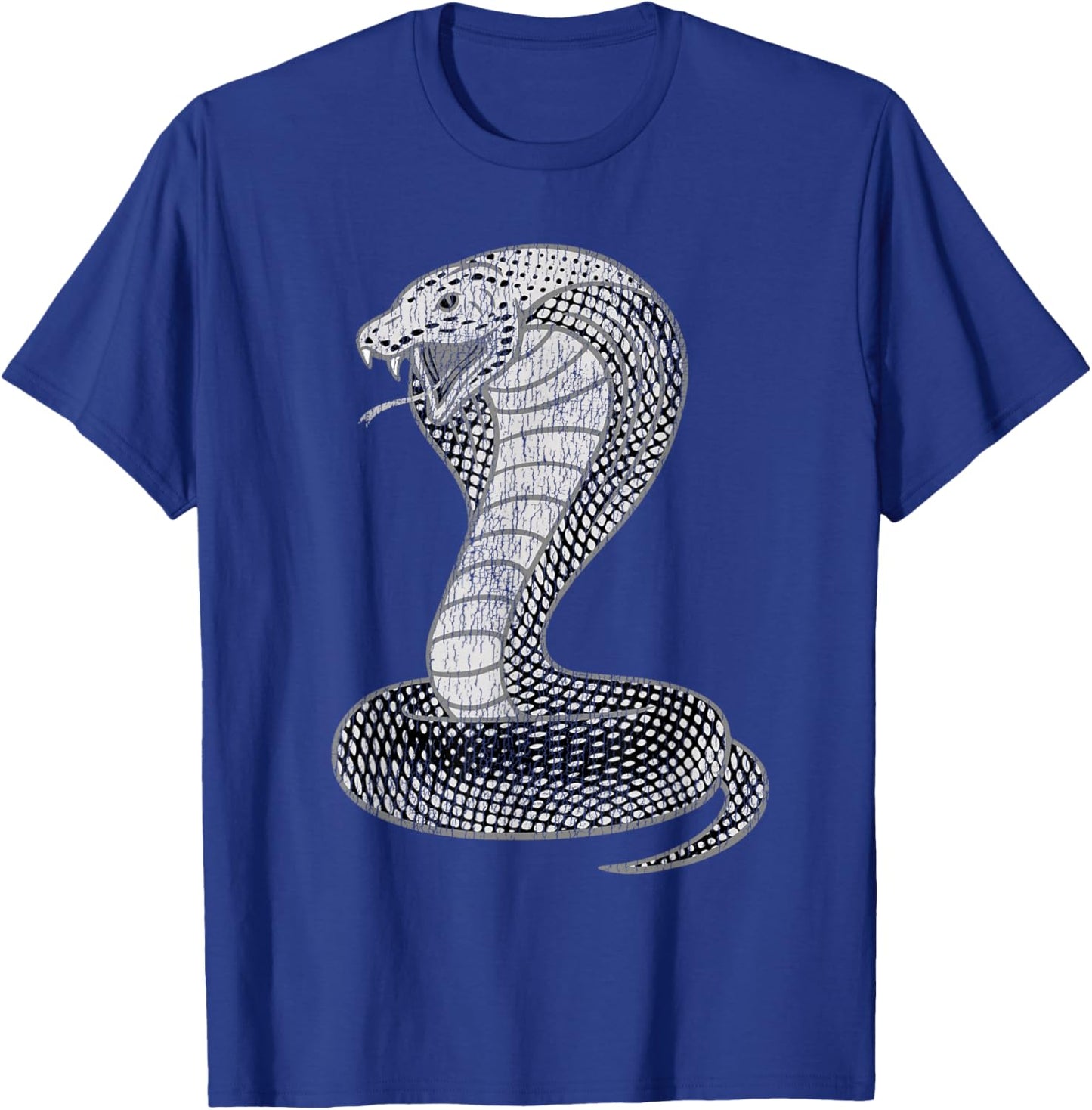 Vintage Distressed King Cobra Power Snake Muscle Car Karate T-Shirt - T-Shirt | Royal