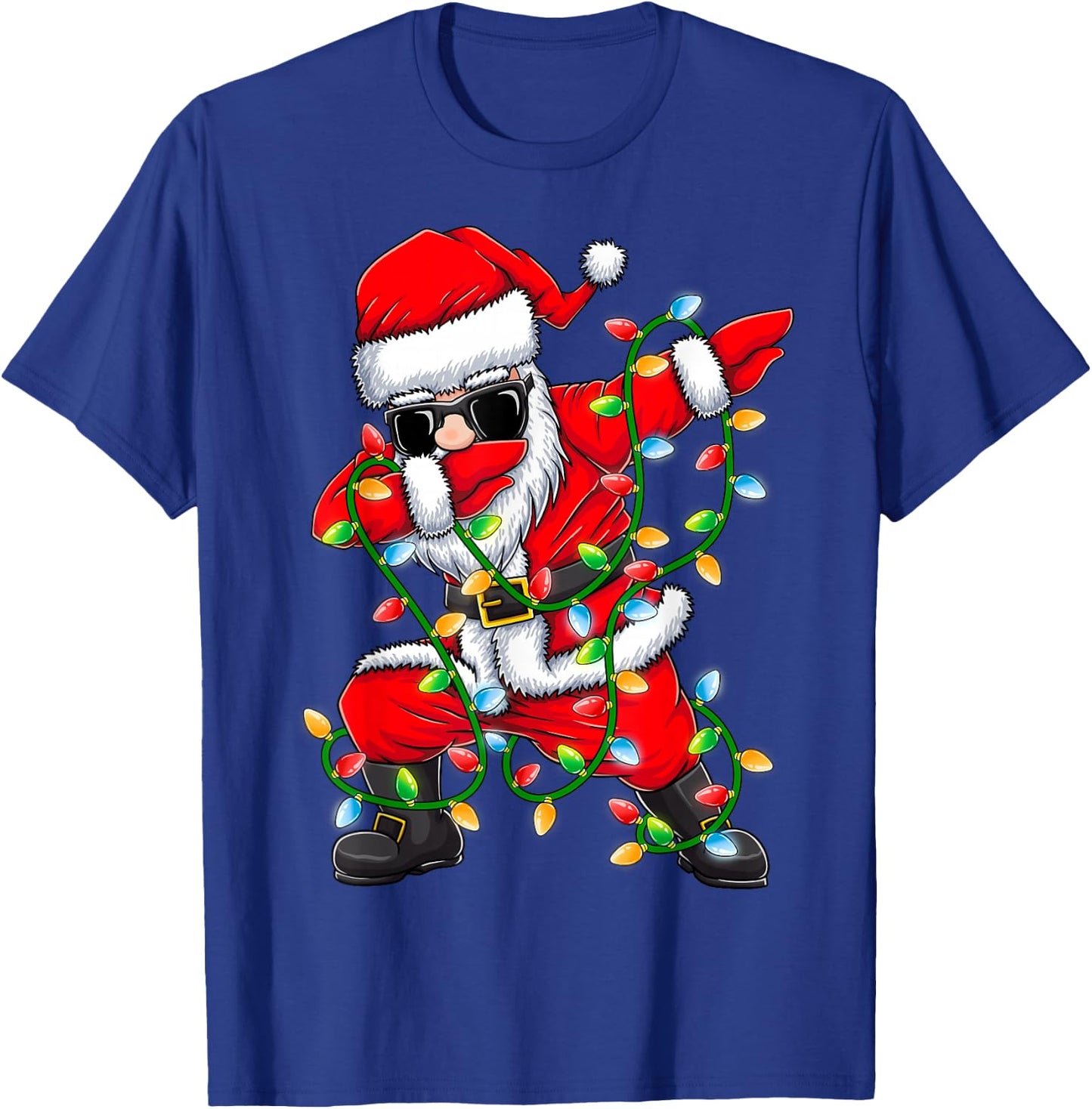 Dabbing Santa Xmas Lights Girls Boys Kids Christmas Gifts T-Shirt - T-Shirt | Royal