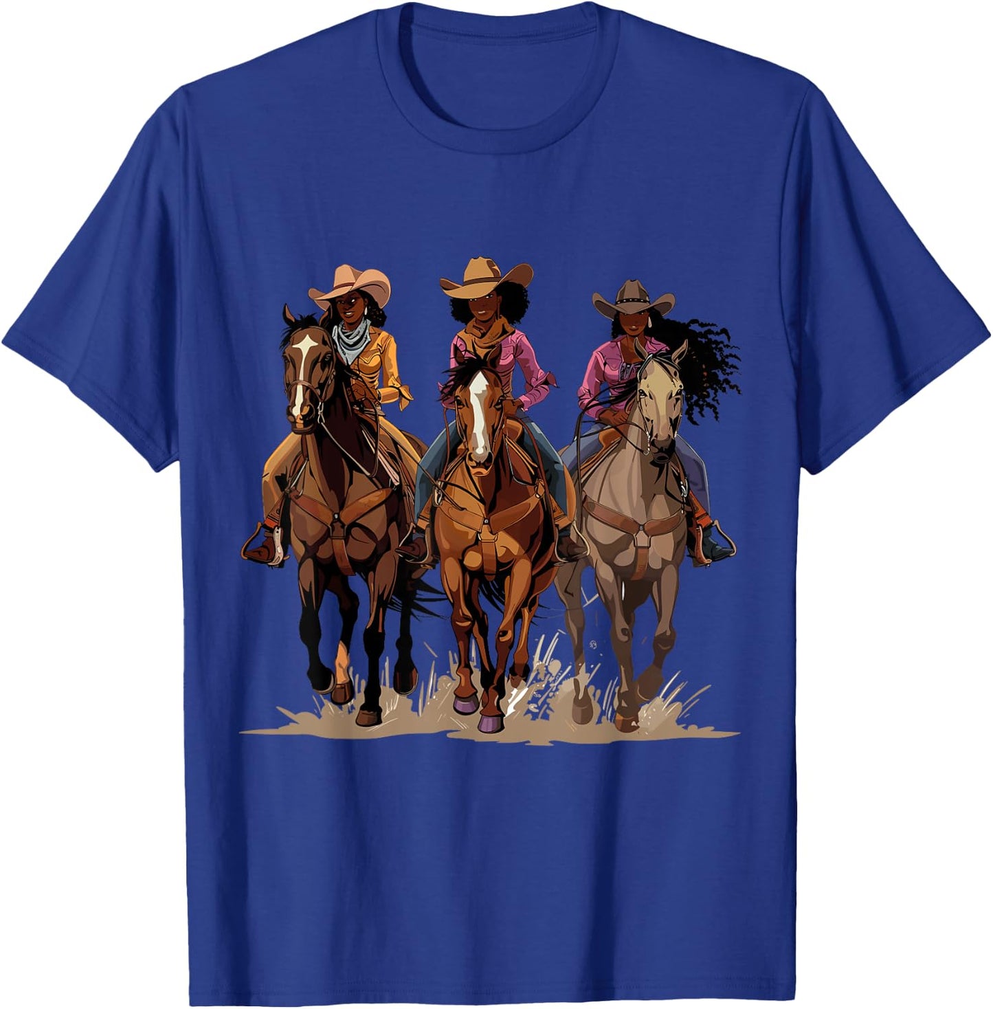 Black African American Cowgirl Western Country Texas Rodeo T-Shirt - T-Shirt | Royal
