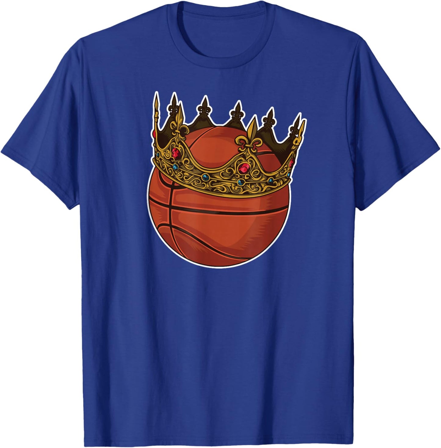Basketball King Ball Player Crown Funny Bball T-Shirt - T-Shirt | Royal